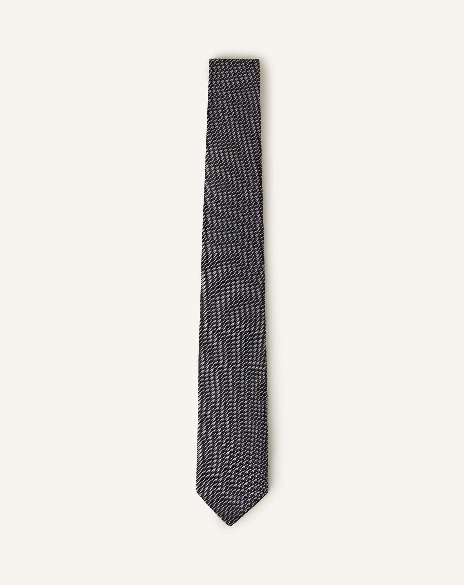 BLACK MINI CHEVRON SILK TIE