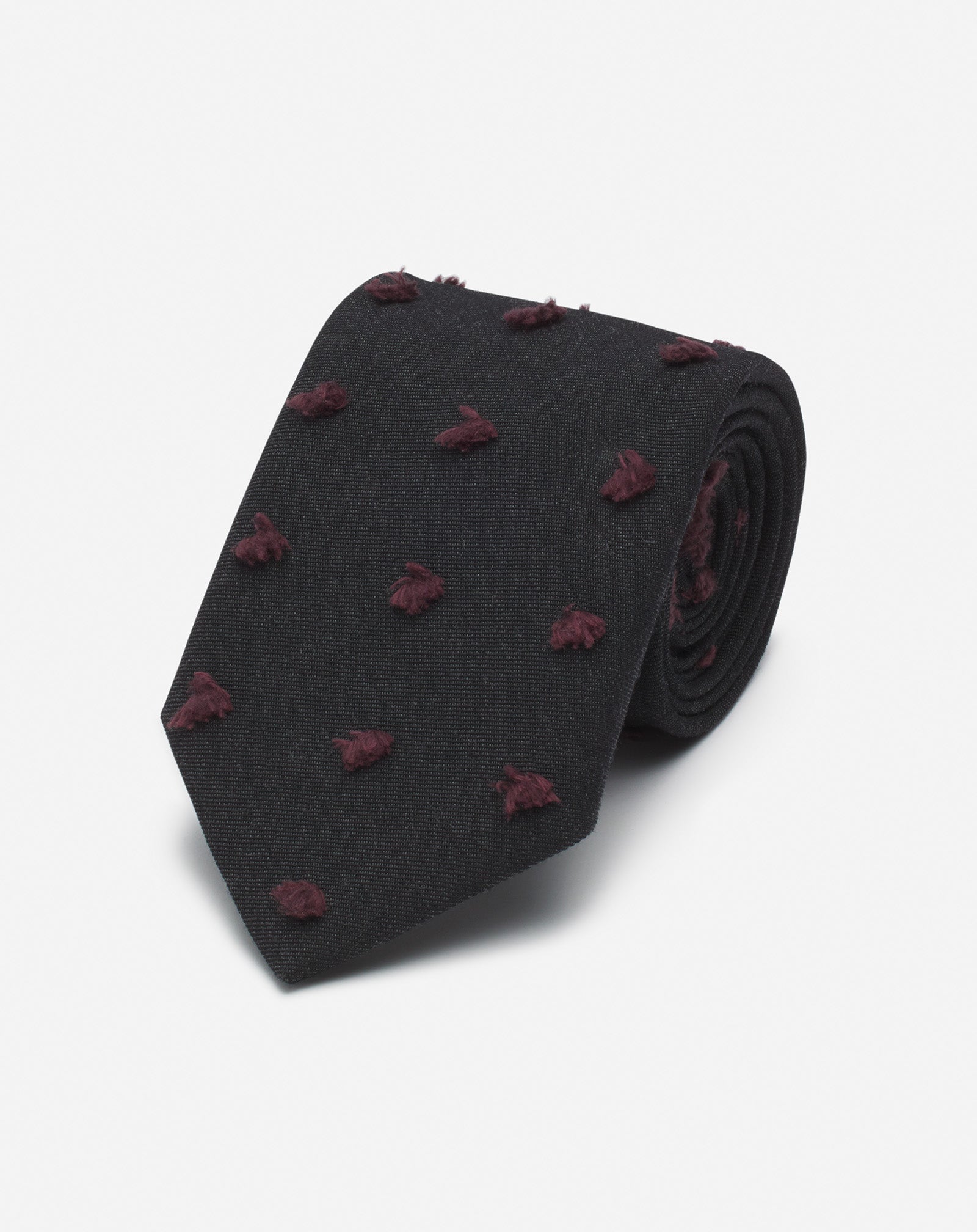 LANVIN WOVEN WOOL TIE WITH MAXI POLKA DOTS