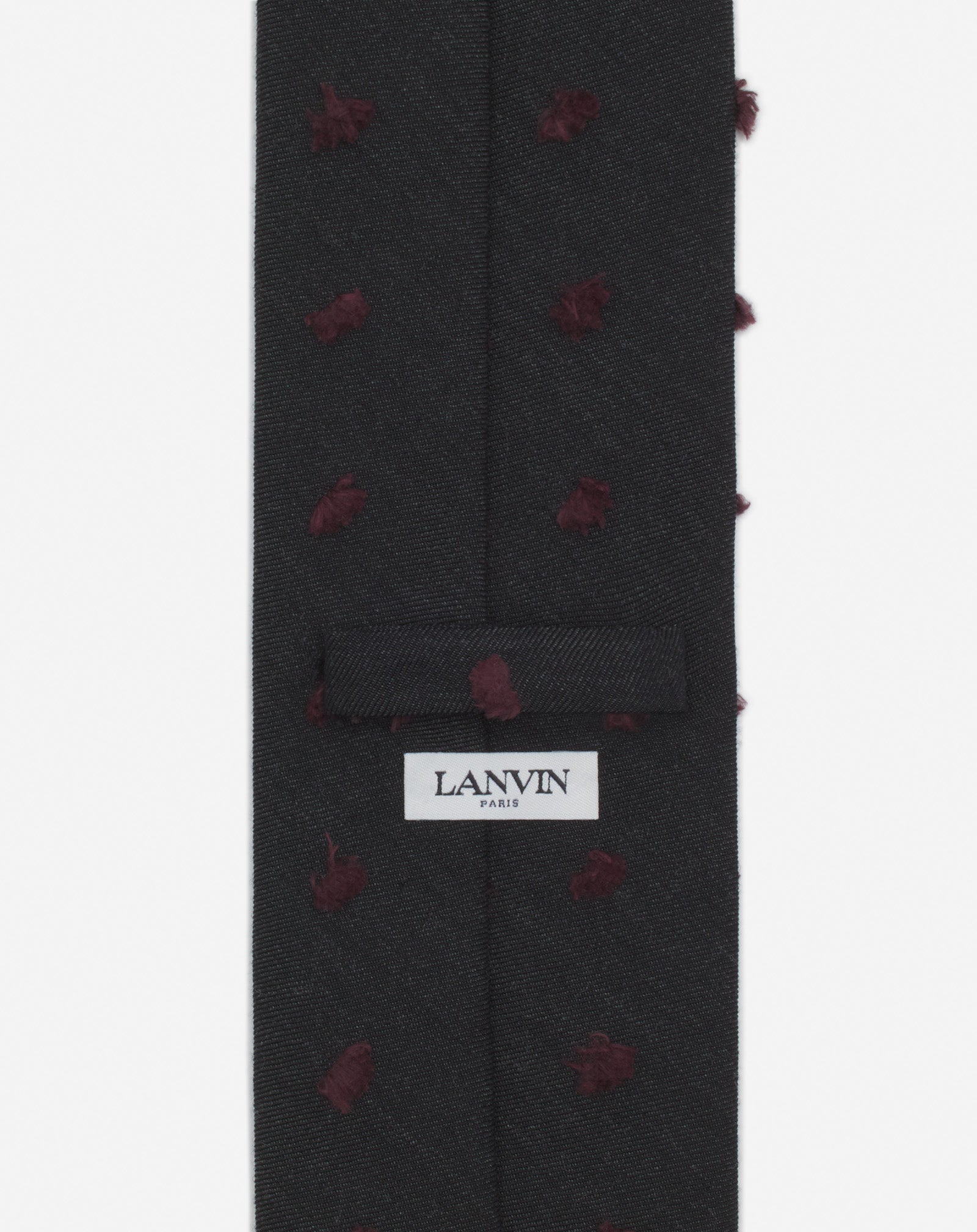 LANVIN WOVEN WOOL TIE WITH MAXI POLKA DOTS