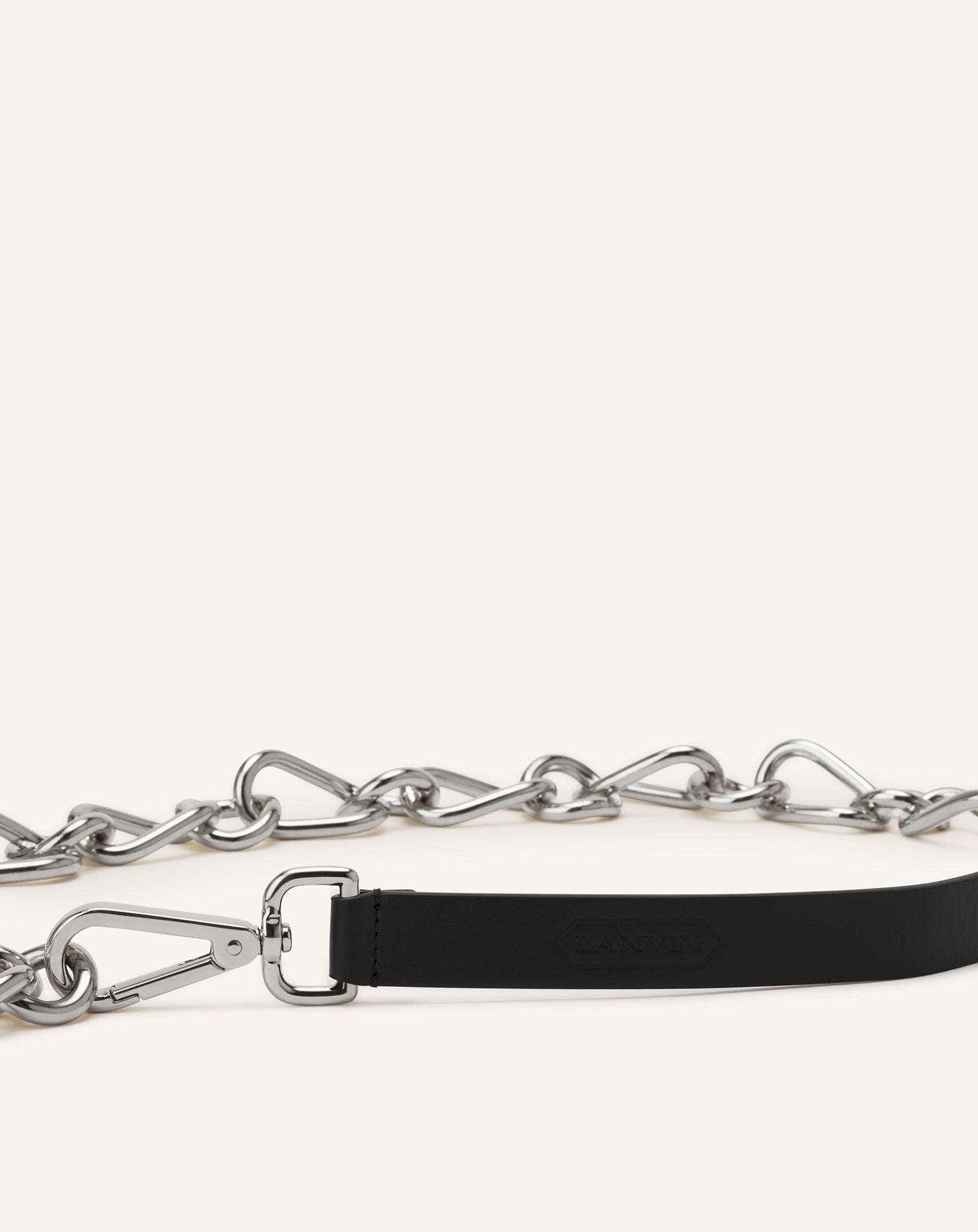 CATCH BY LANVIN LEATHER AND METAL CHAIN BELT