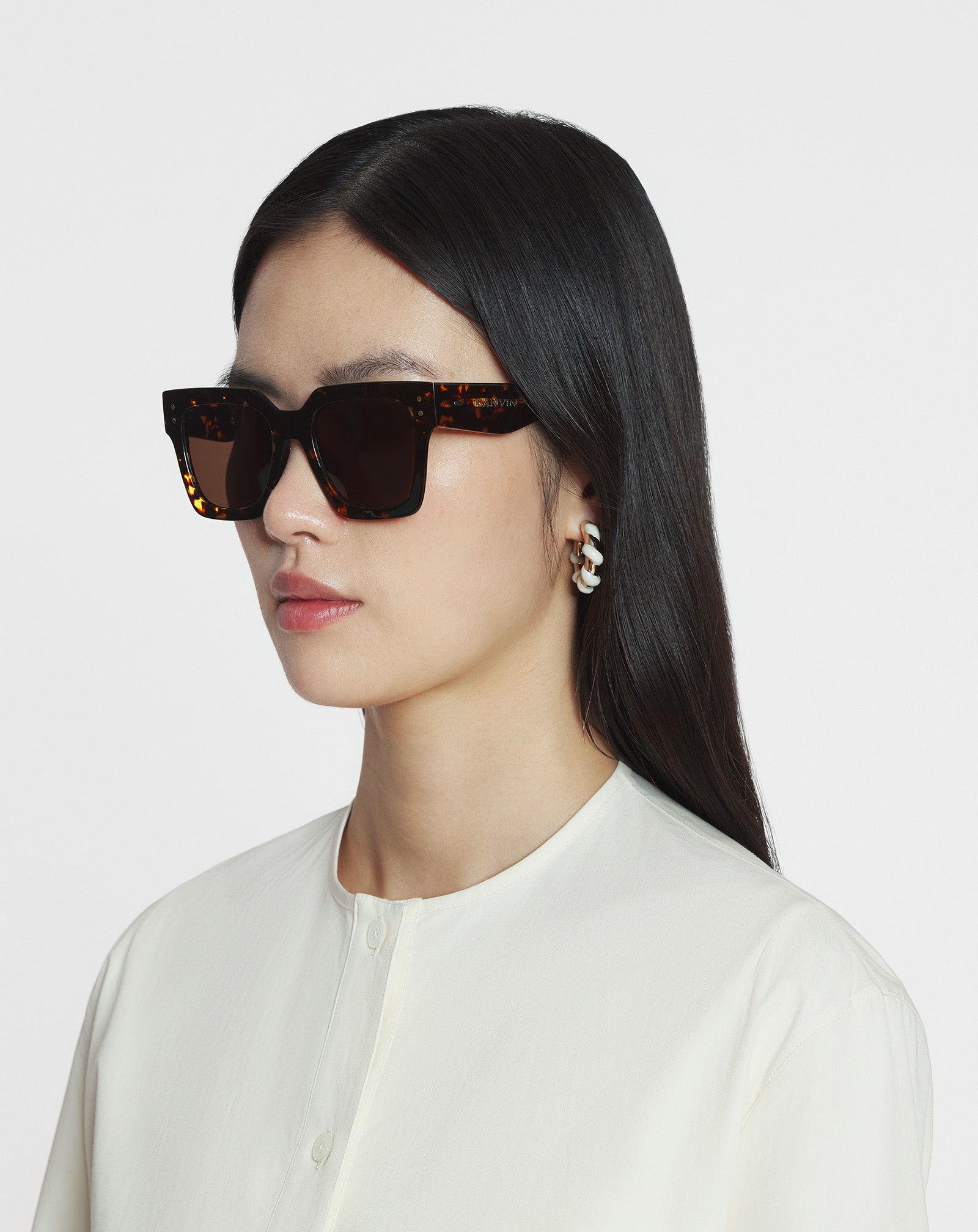 LUNETTES MAXI RECTANGLE LANVIN SIGNATURE