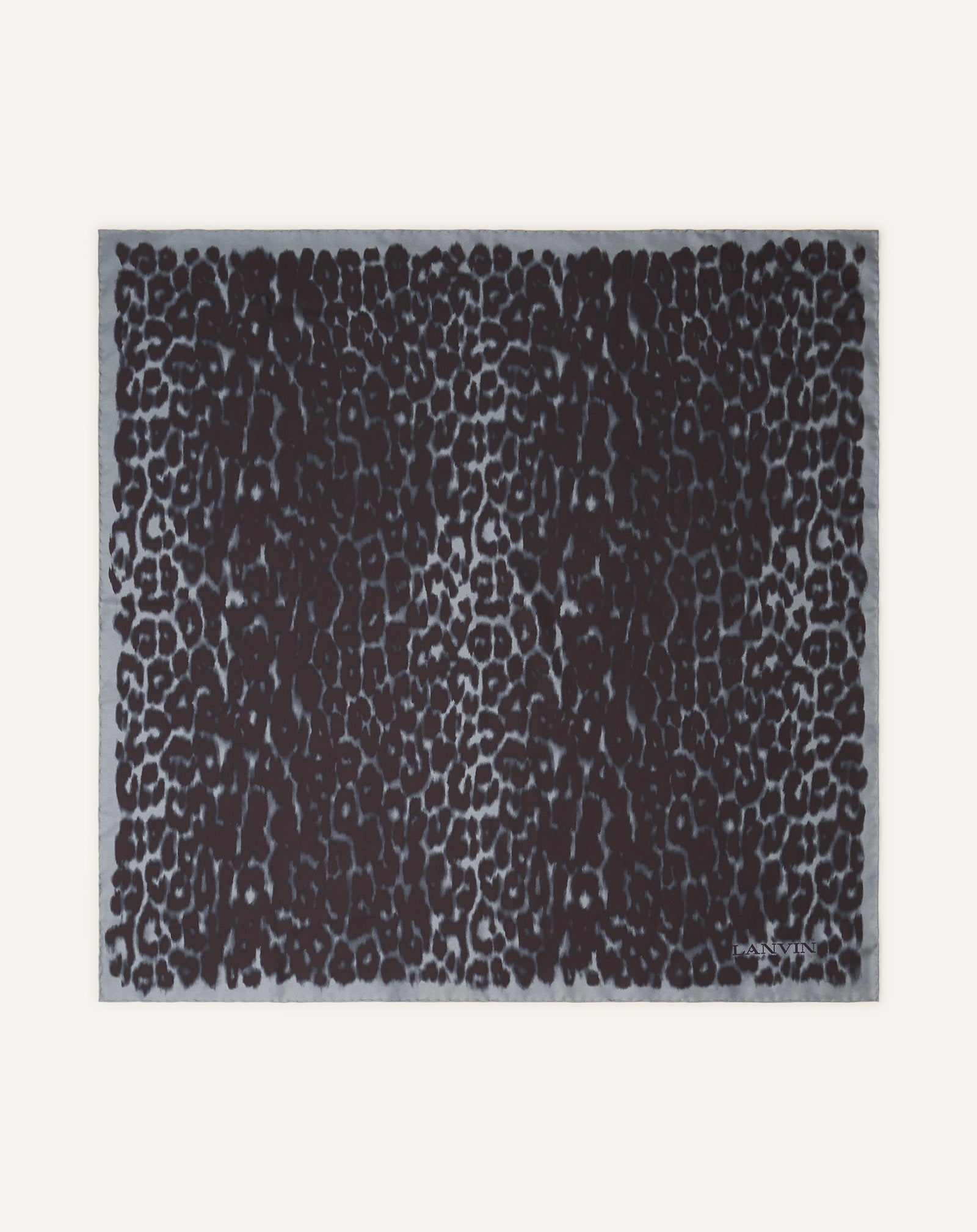 BLUE LEOPARD PRINT SILK SCARF