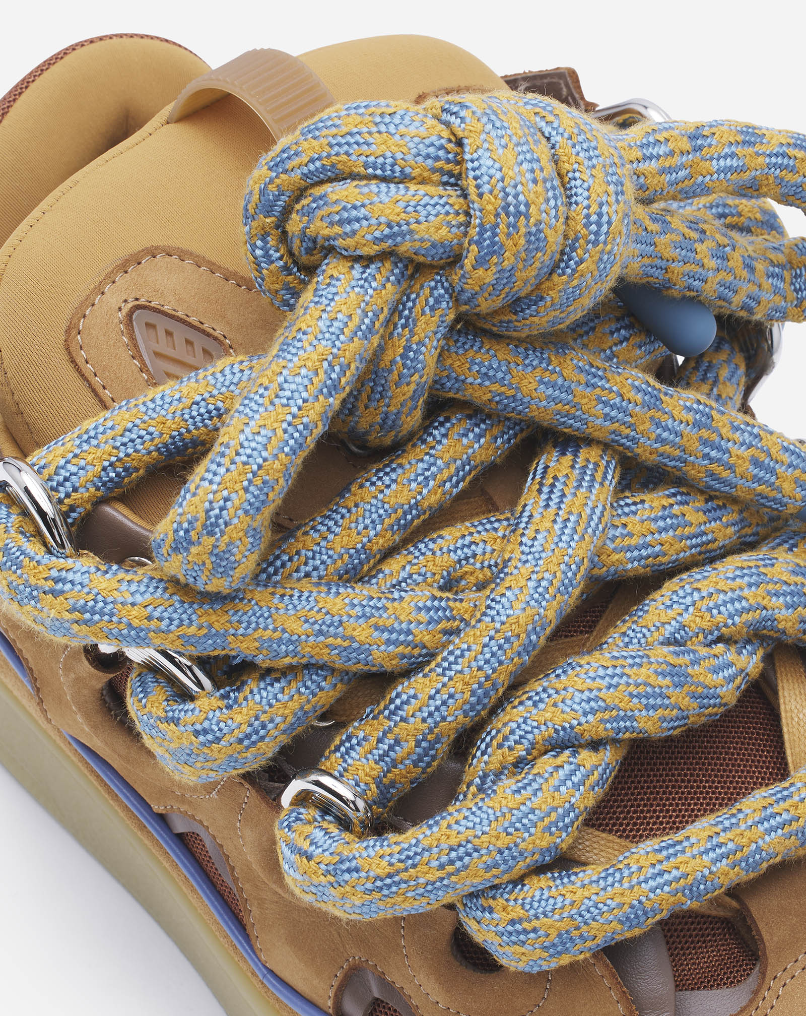 CURB SNEAKERS IN LEATHER WITH SNAKE LACES