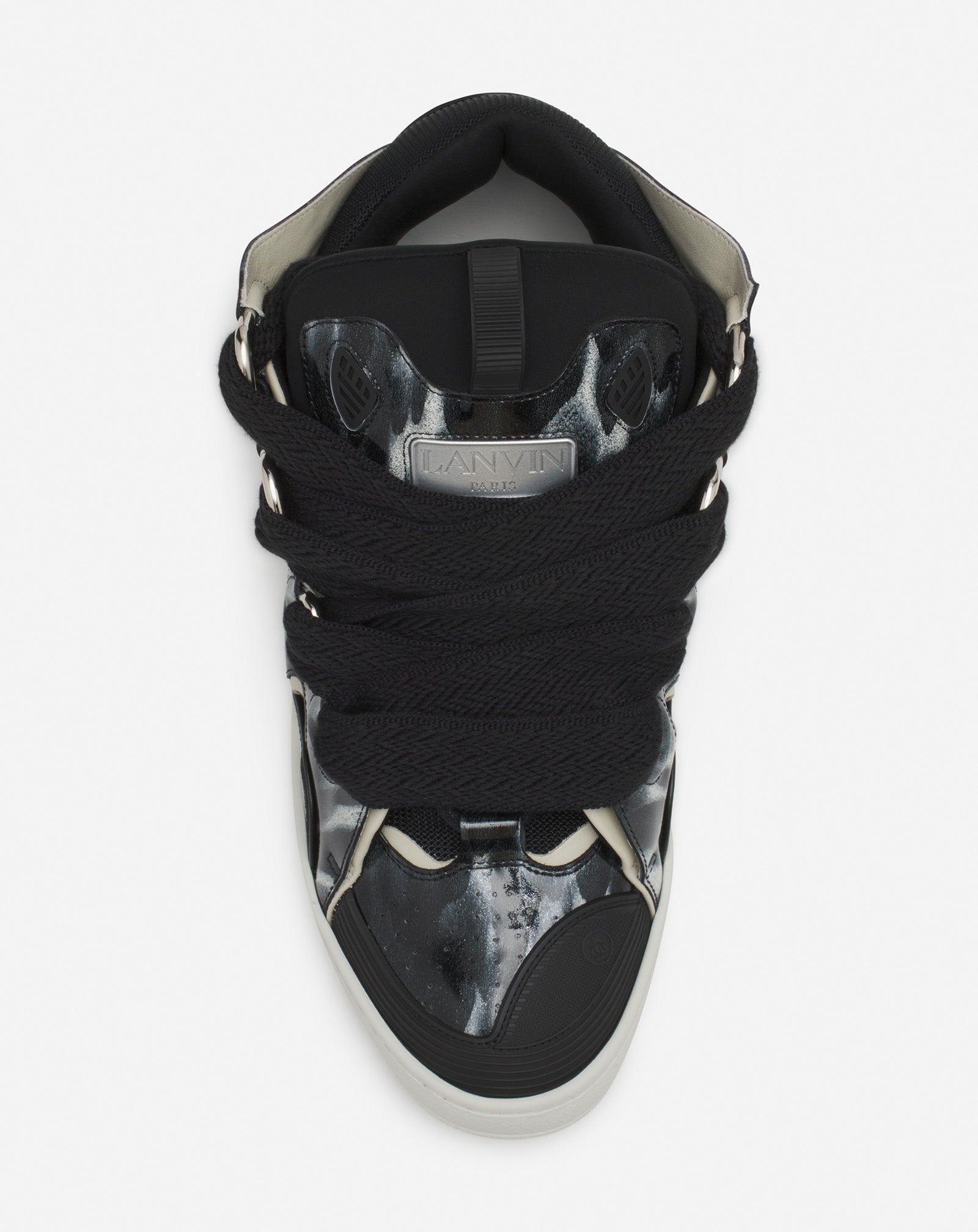 CURB LEATHER SNEAKERS WITH SPARKLES