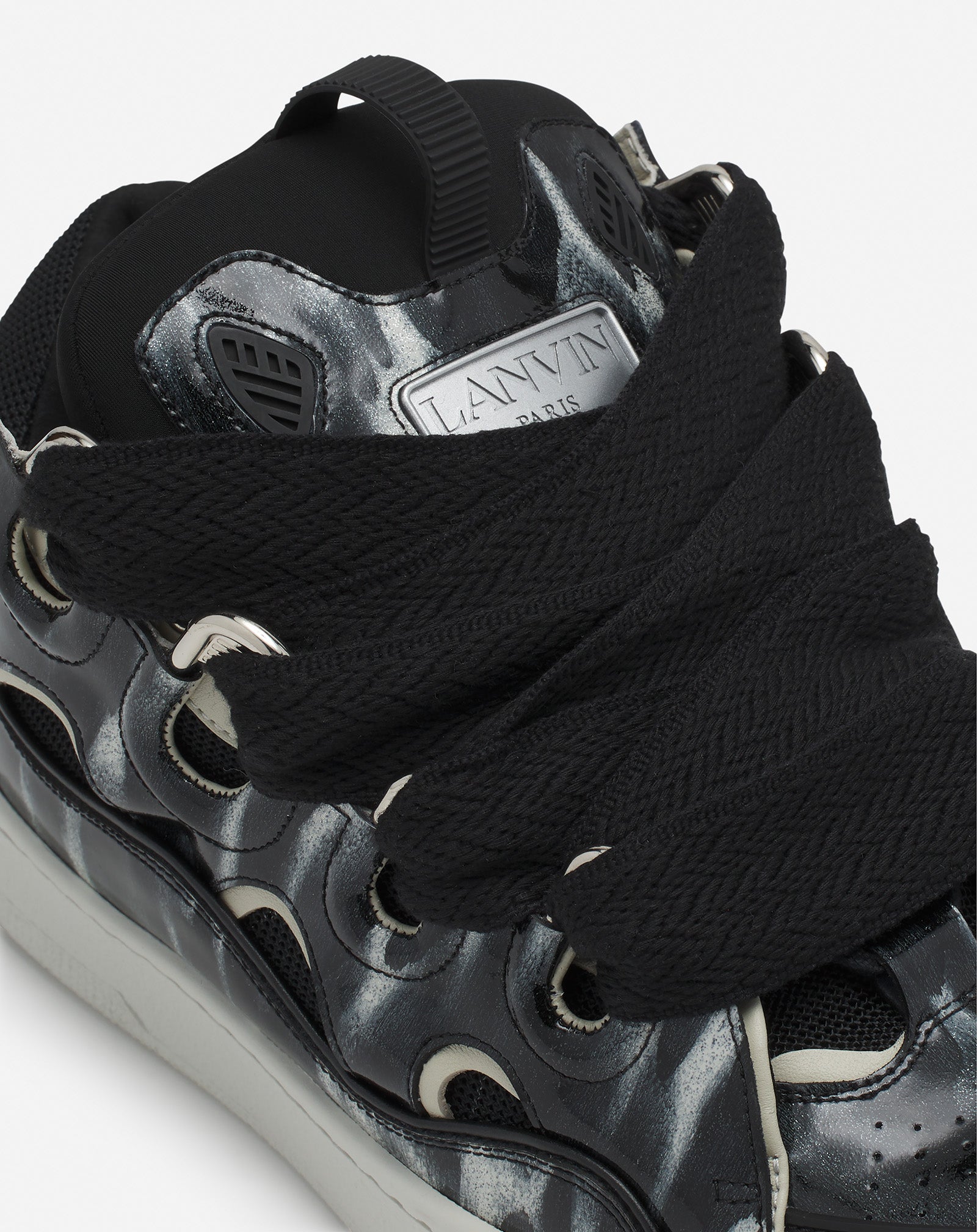 CURB LEATHER SNEAKERS WITH SPARKLES