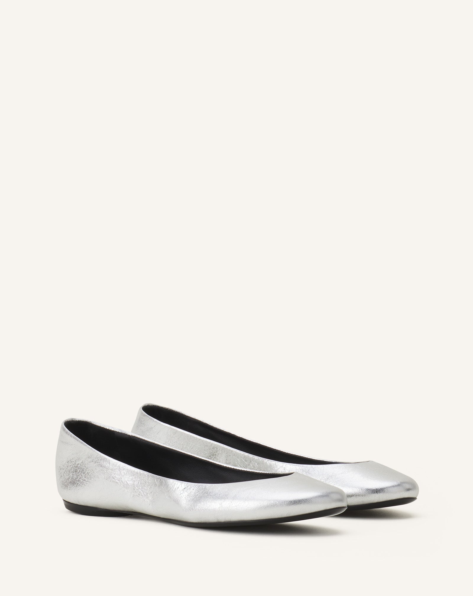 THE BALLERINA FLAT IN METALLIC LEATHER