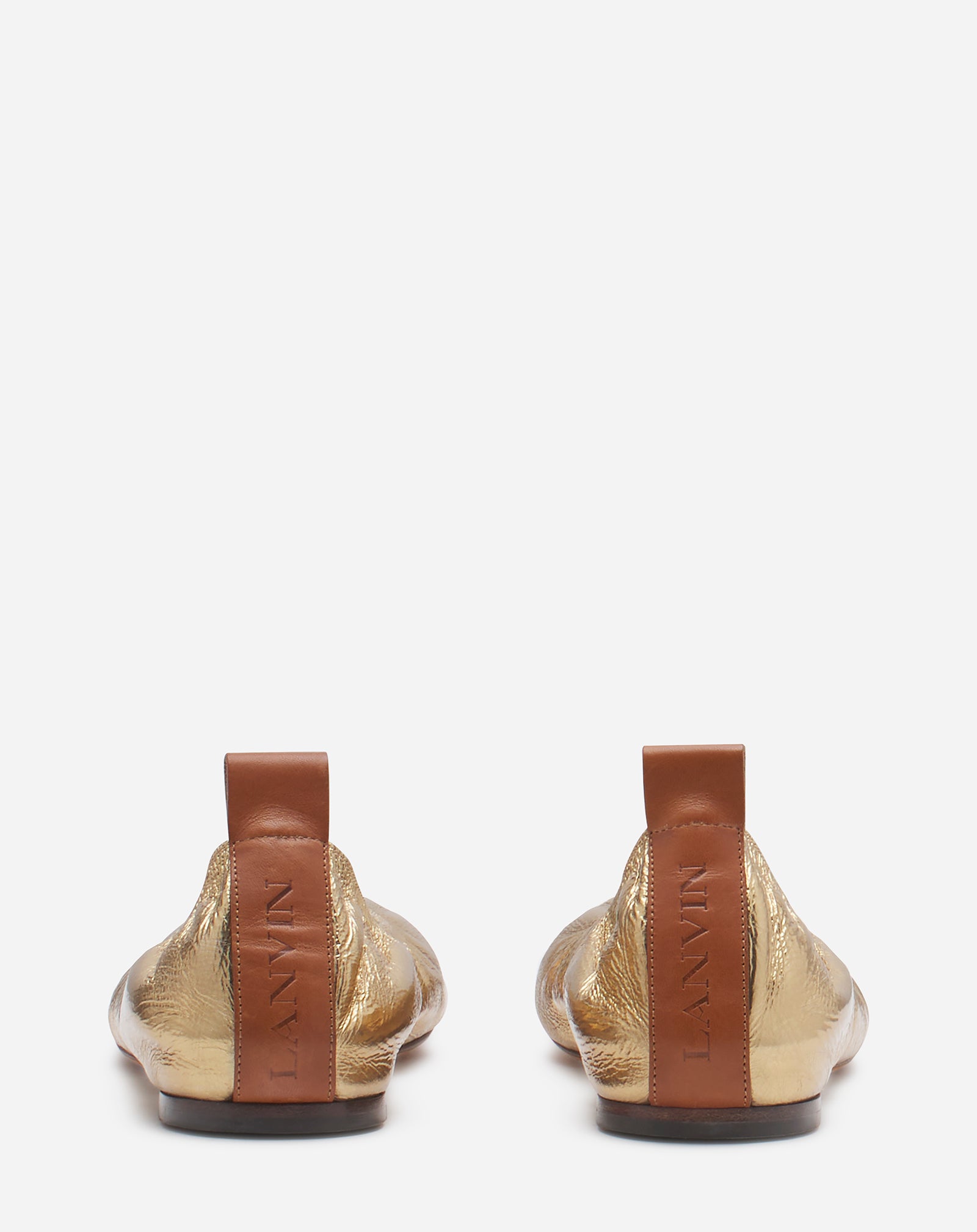 THE BALLERINA FLAT IN METALLIC LEATHER