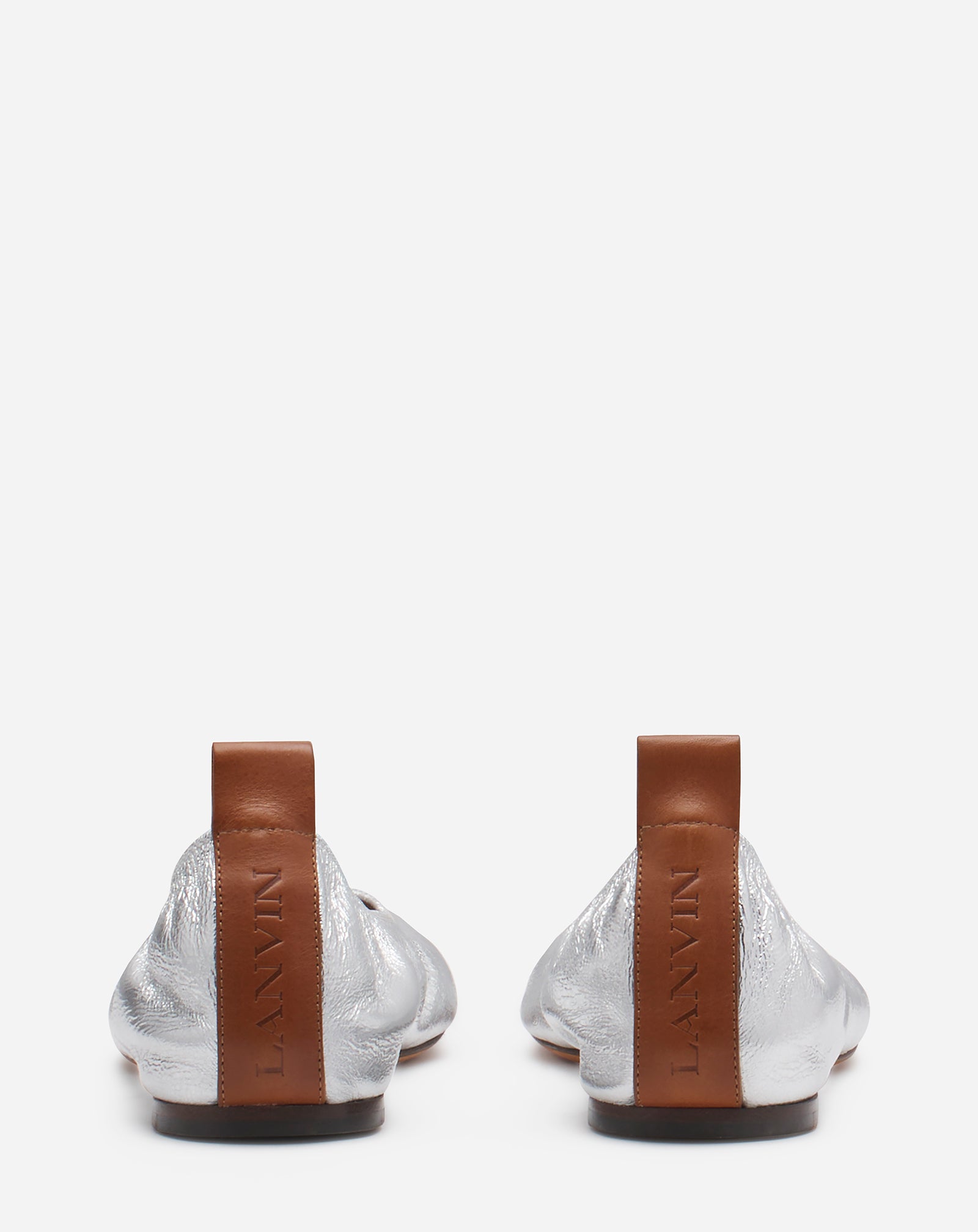 THE BALLERINA FLAT IN METALLIC LEATHER