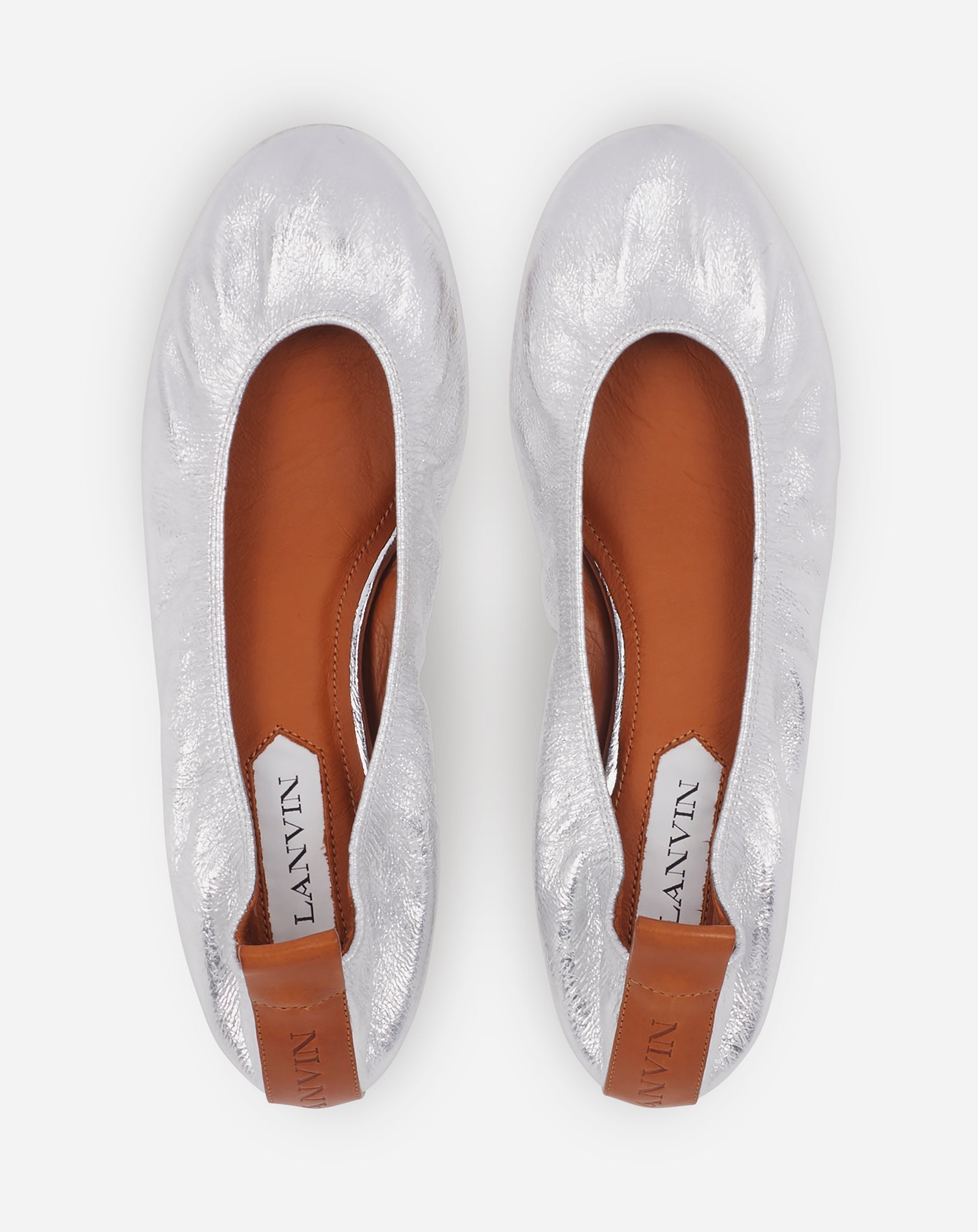 THE BALLERINA FLAT IN METALLIC LEATHER