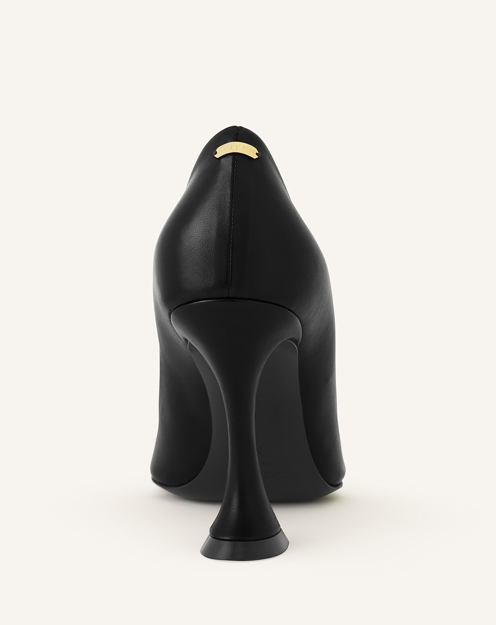 MIDNIGHT STEP LEATHER BOW PUMP