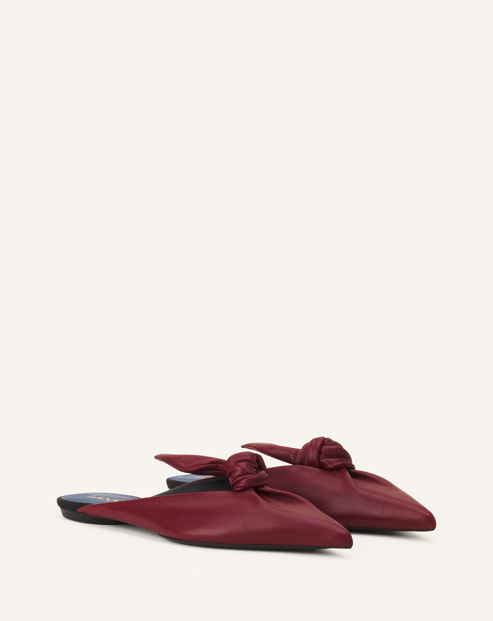 MIDNIGHT STEP LEATHER BOW MULE