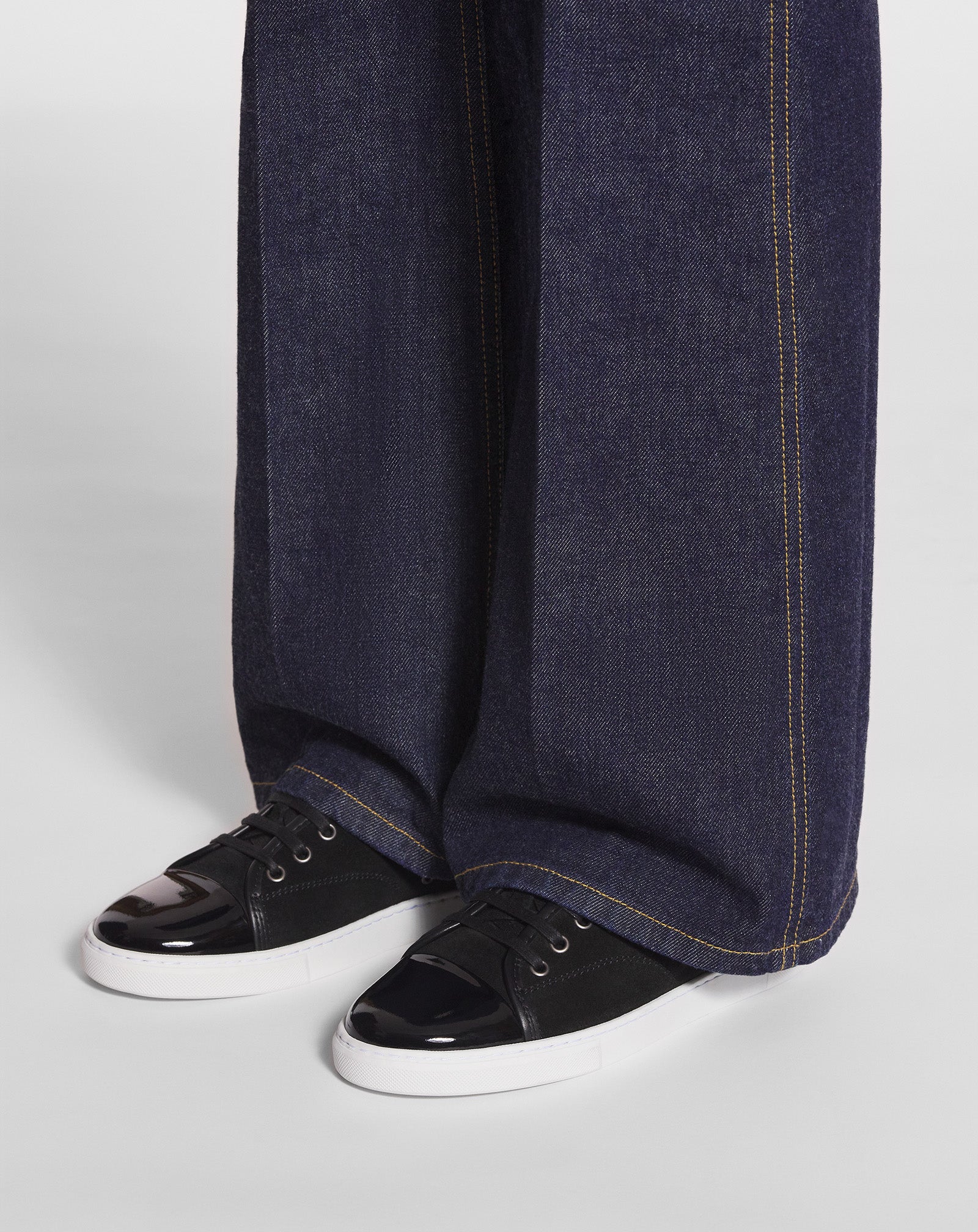 DBB1 SNEAKERS IN SUEDE AND PATENT LEATHER