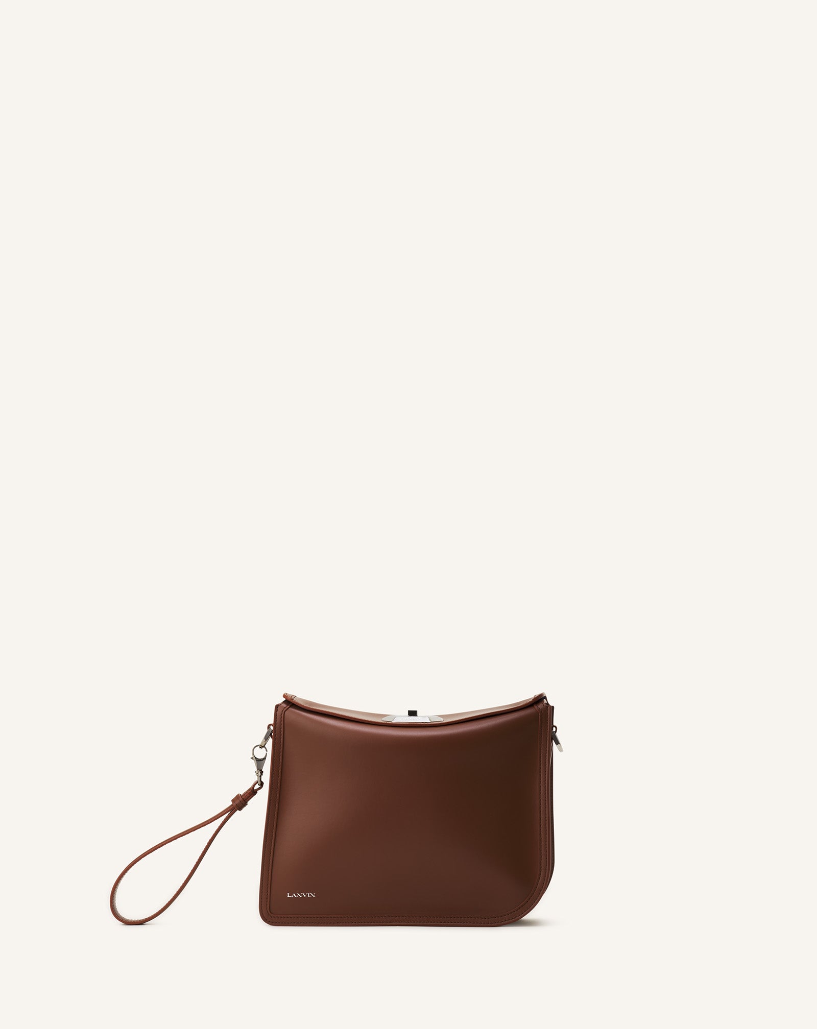 COMPAGNON ASYMMETRICAL LEATHER CLUTCH BAG