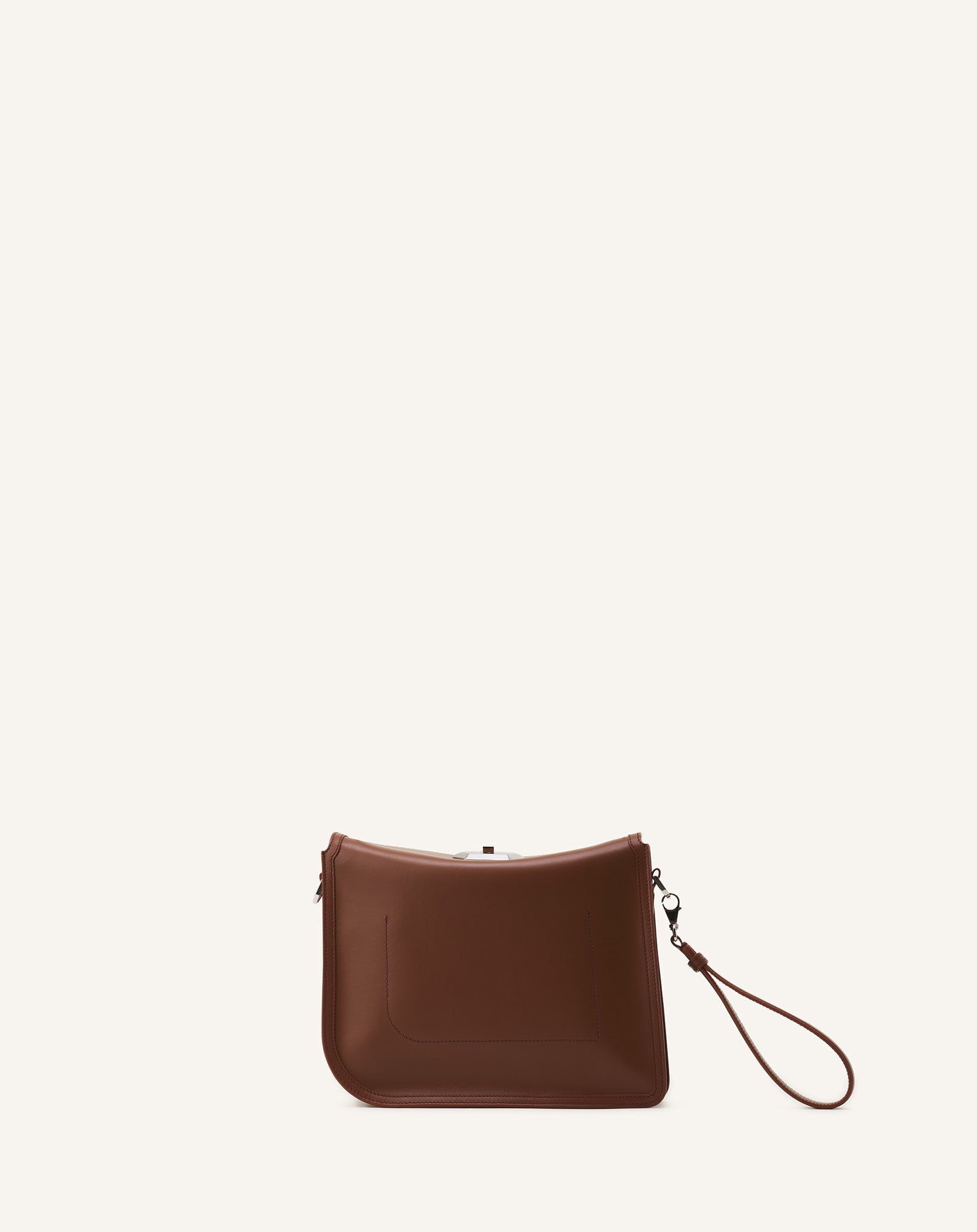 COMPAGNON ASYMMETRICAL LEATHER CLUTCH BAG