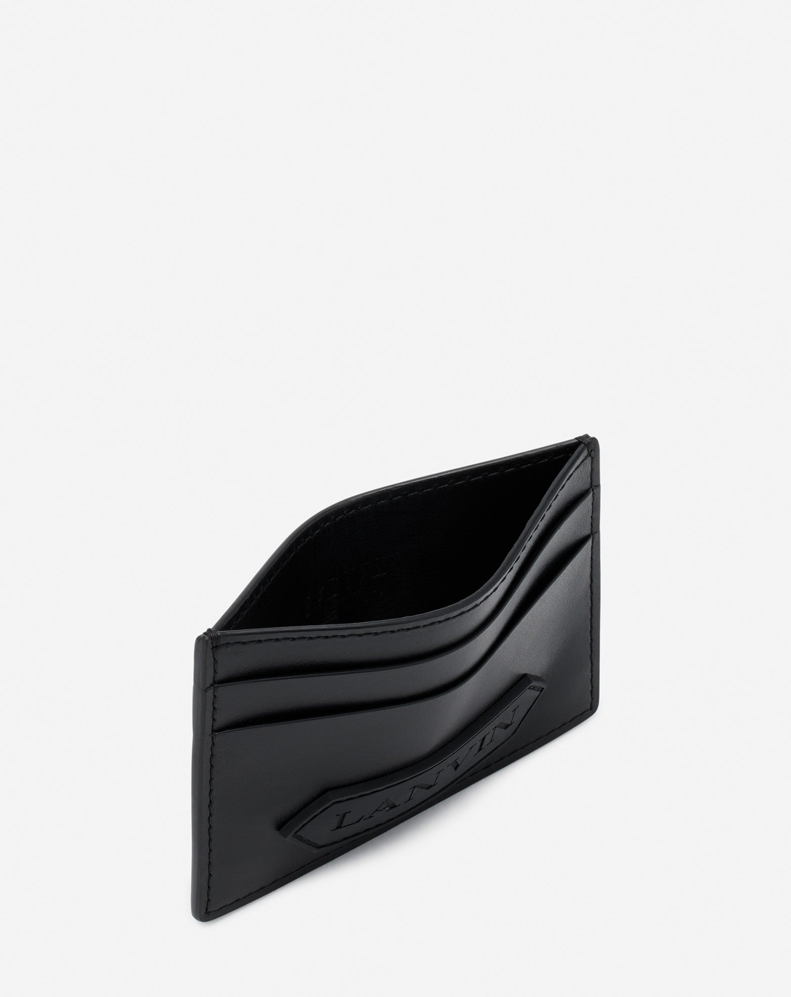 BLACK LANVIN SIGNATURE LEATHER CARDHOLDER