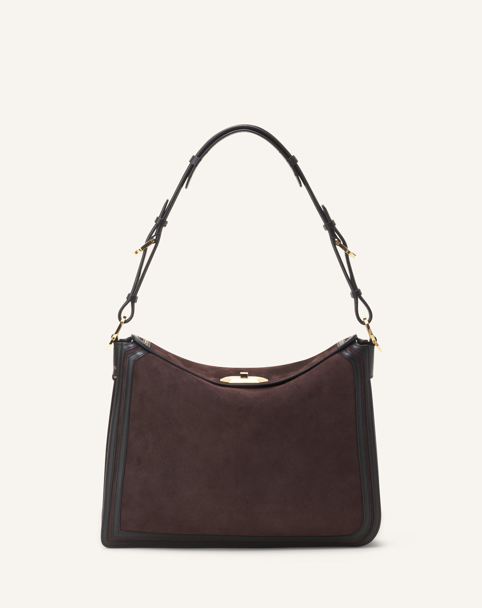 BROWN COMPAGNON ASYMMETRICAL BAG IN SUEDE