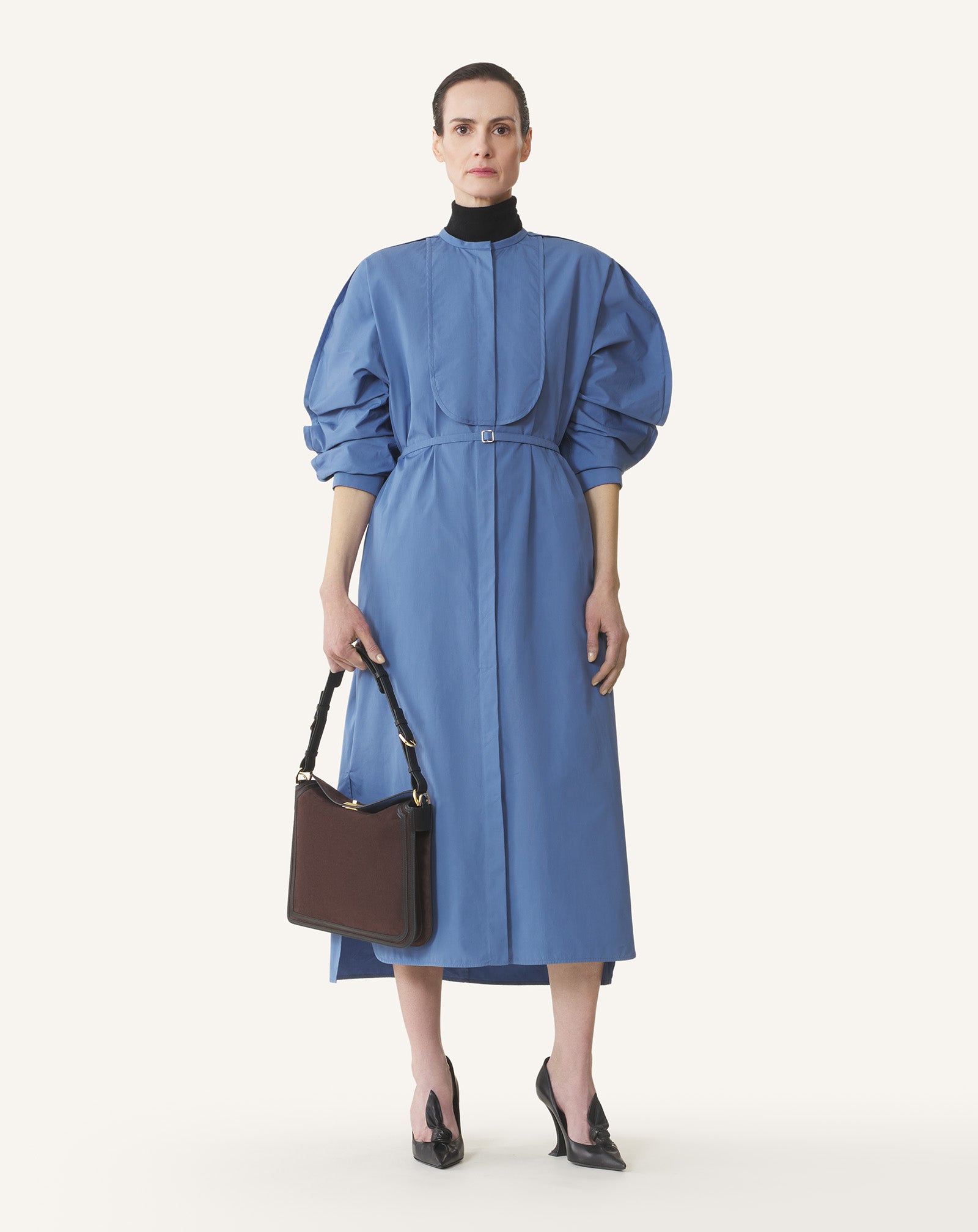 BROWN COMPAGNON ASYMMETRICAL BAG IN SUEDE