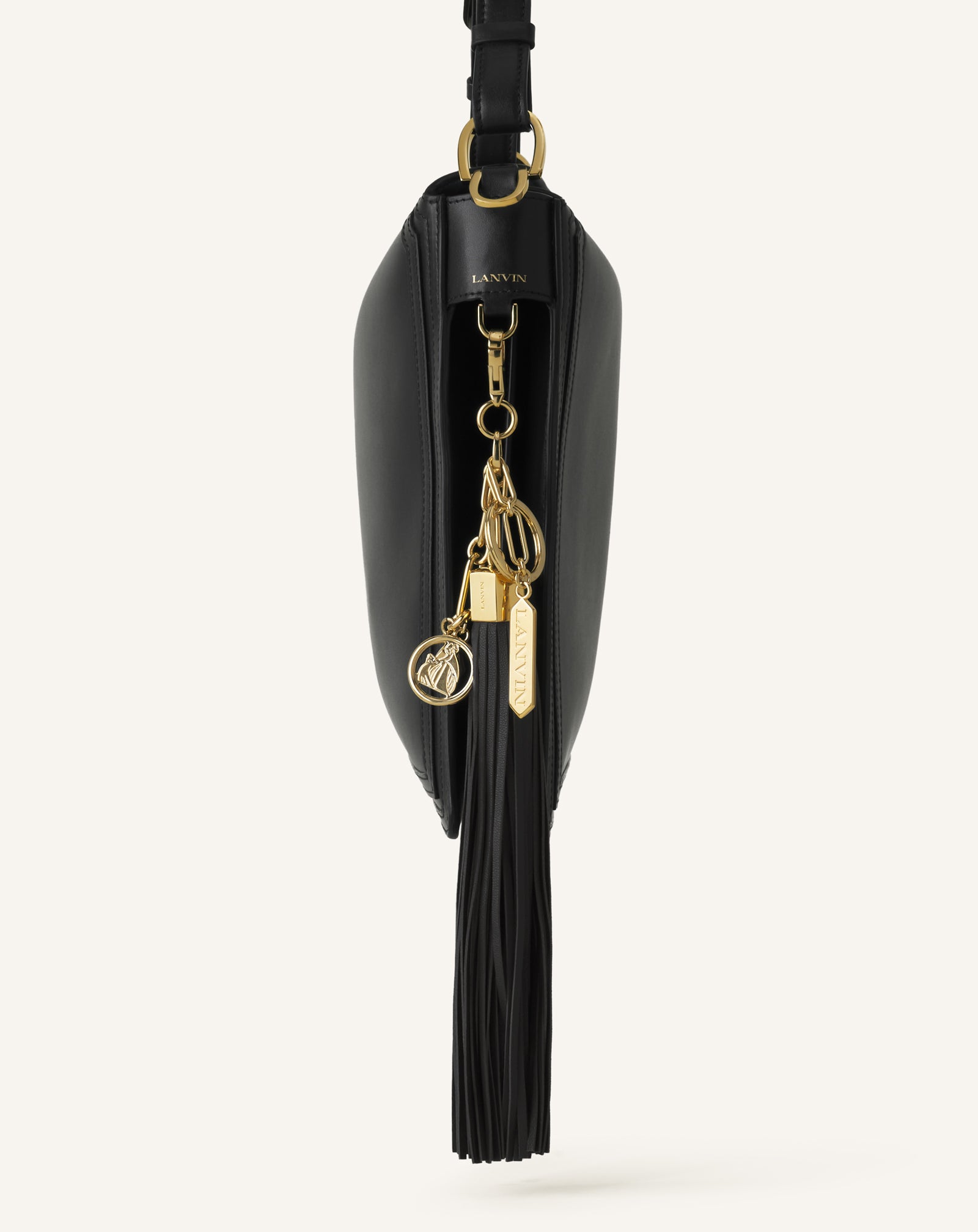 LARGE LEATHER POMPOM BAG CHARM