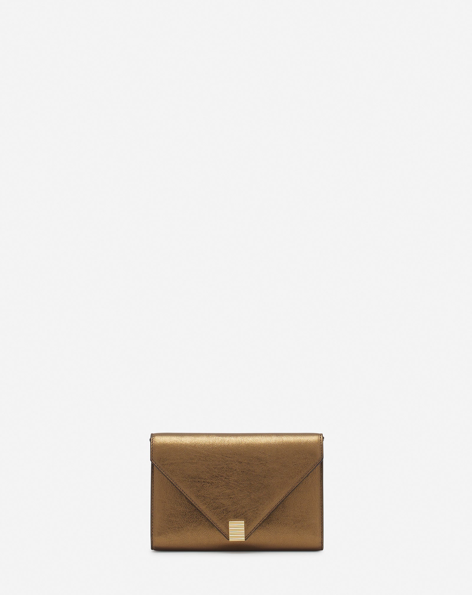 SILVER CONCERTO ARPÈGE WALLET BAG IN METALLIC GRAINED LEATHER