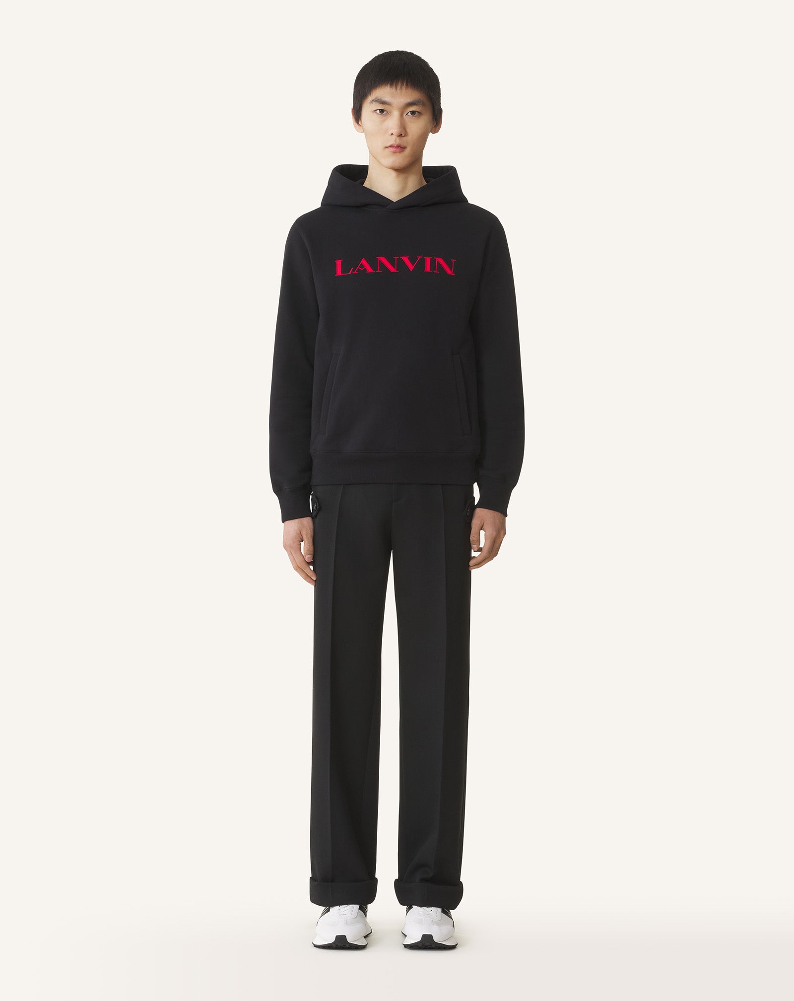 LANVIN EMBROIDERED COTTON HOODIE