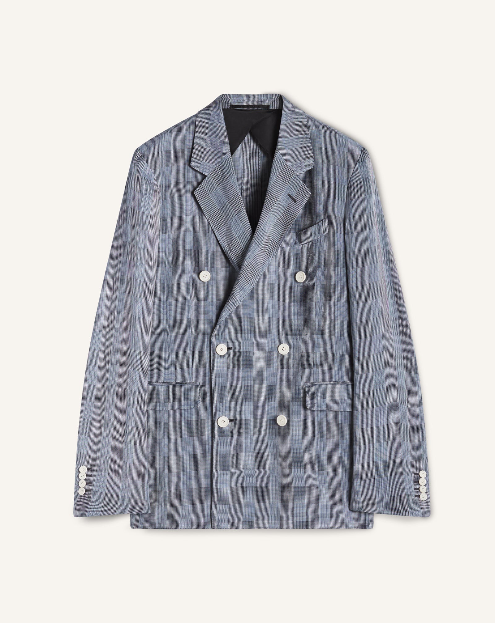 BLACK DOUBLE-BREASTED JACKET IN VISCOSE