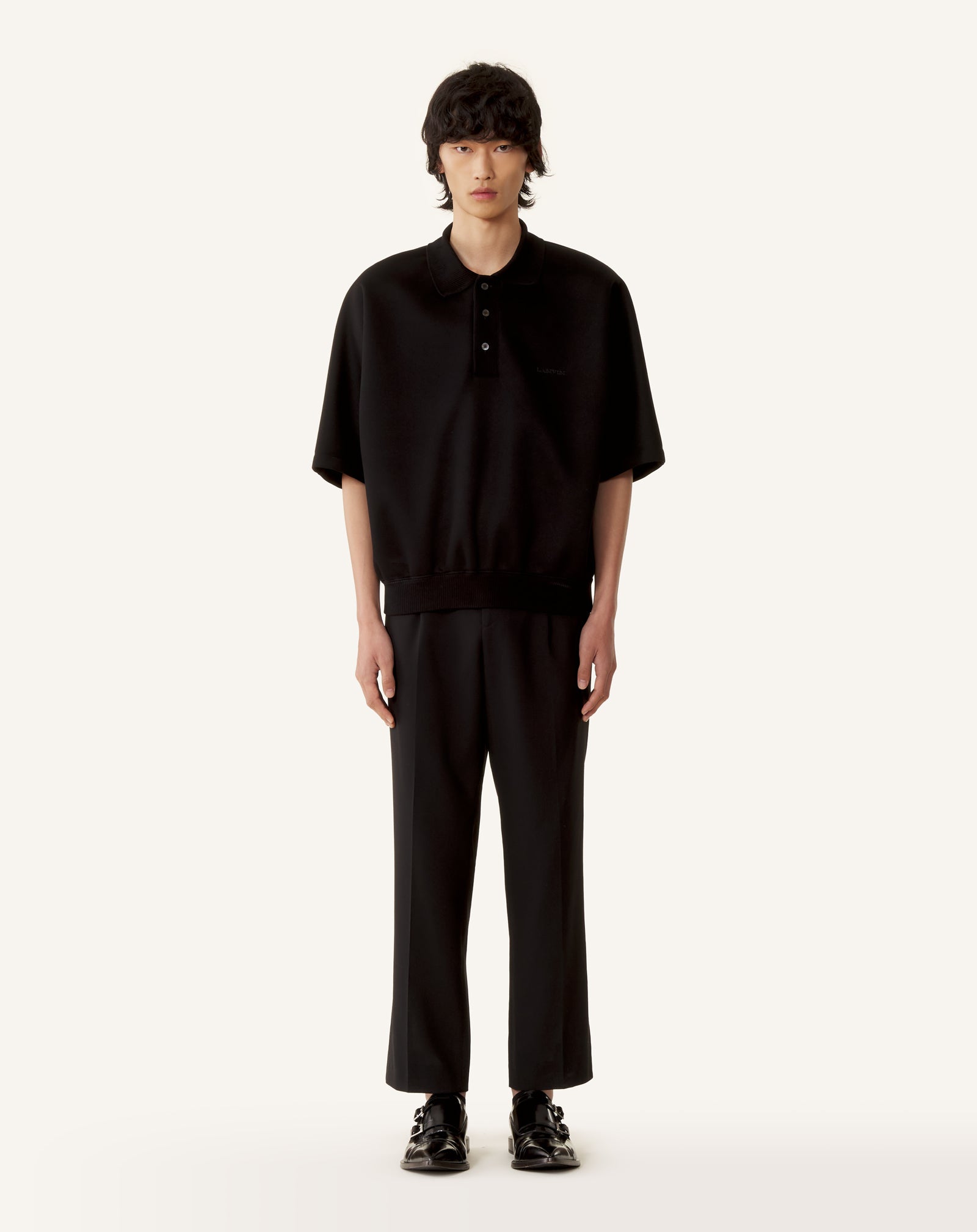 LOOSE-FIT DOUBLE-FACE JERSEY POLO SHIRT