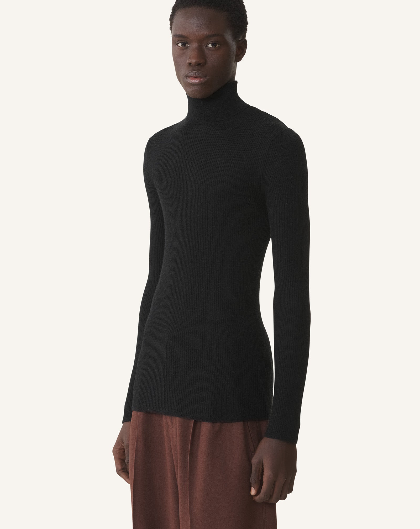 TURTLENECK SWEATER IN MERINO WOOL AND SILK