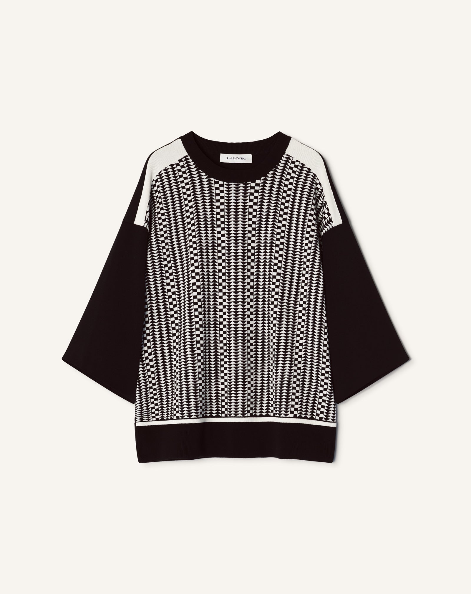 LOOSE-FIT T-SHIRT IN SILK AND COTTON JACQUARD