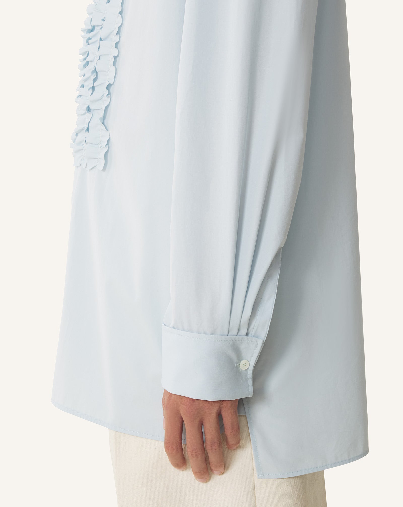 COTTON POPLIN BIB FRONT SHIRT