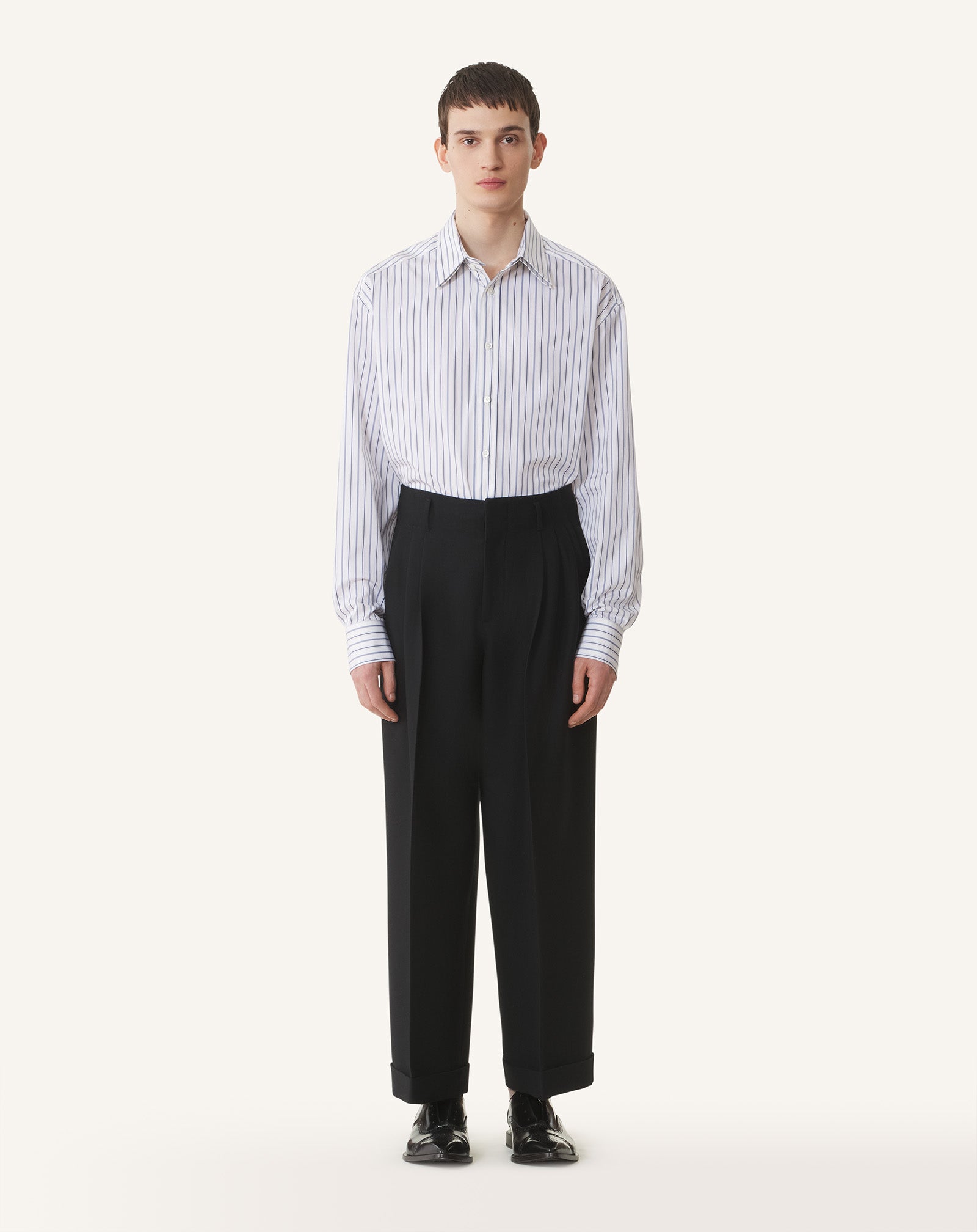 OVERSIZED STRIPED COTTON POPLIN SHIRT