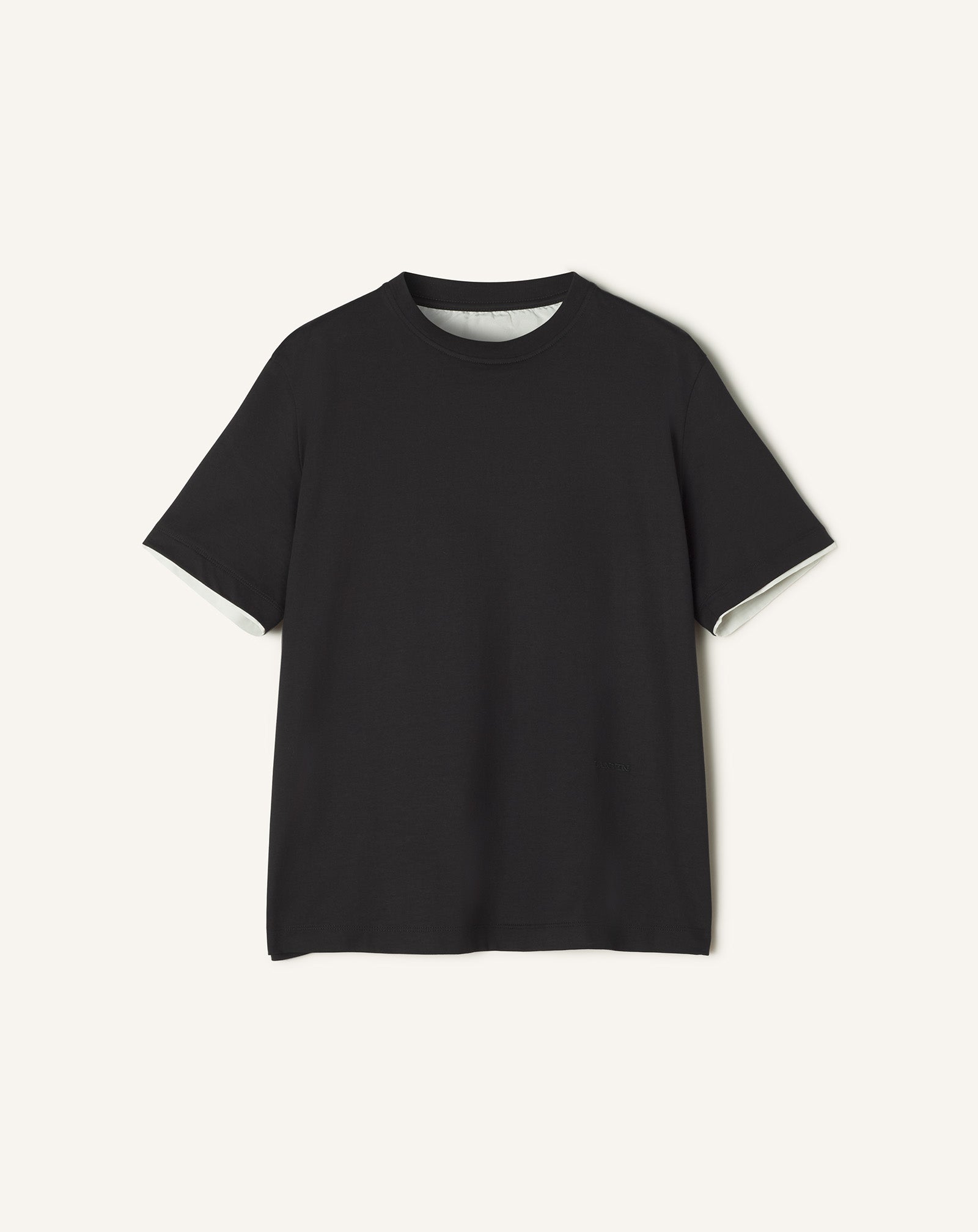 COTTON T-SHIRT WITH SILK DETAIL