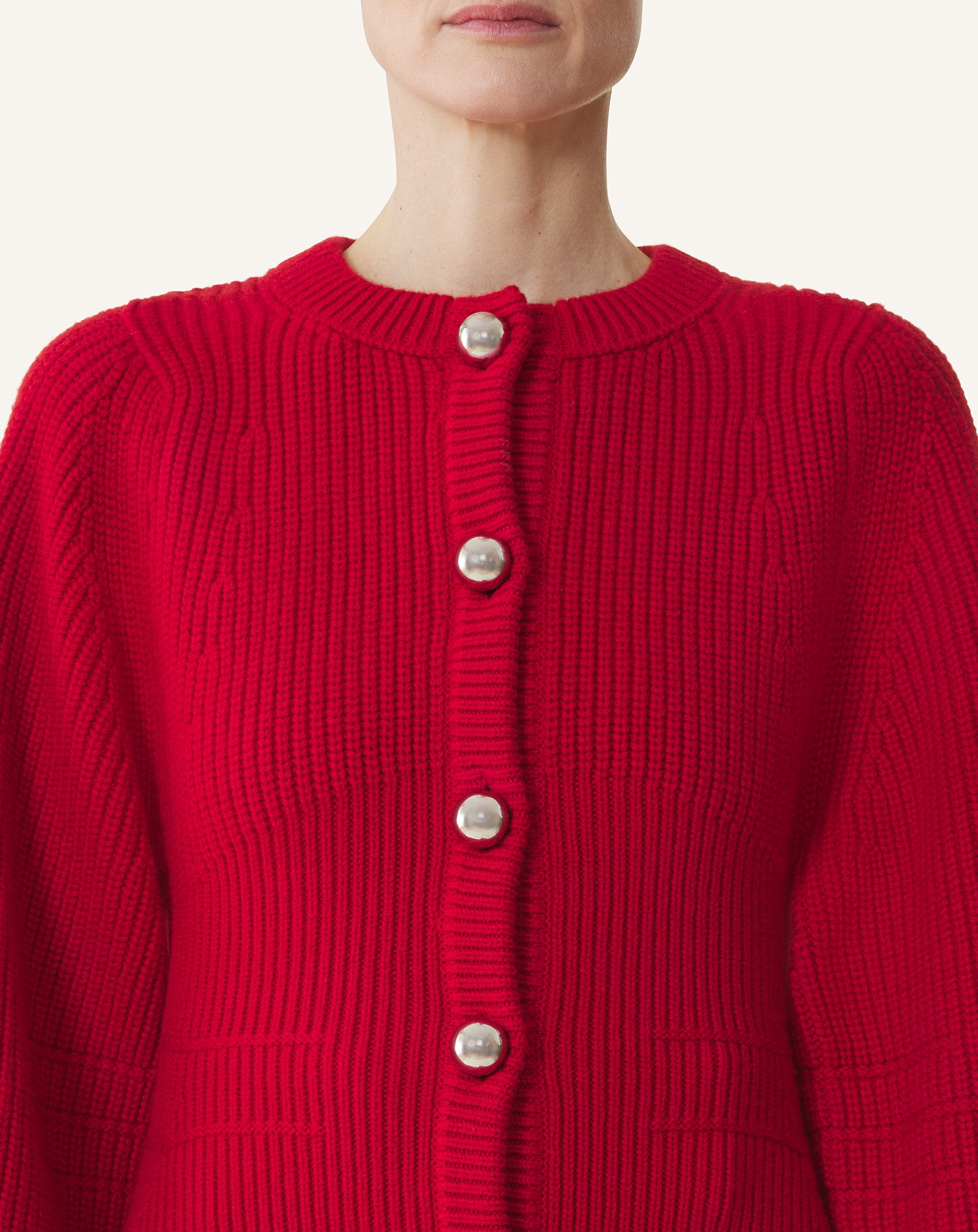 WOOL RIBBED CARDIGAN