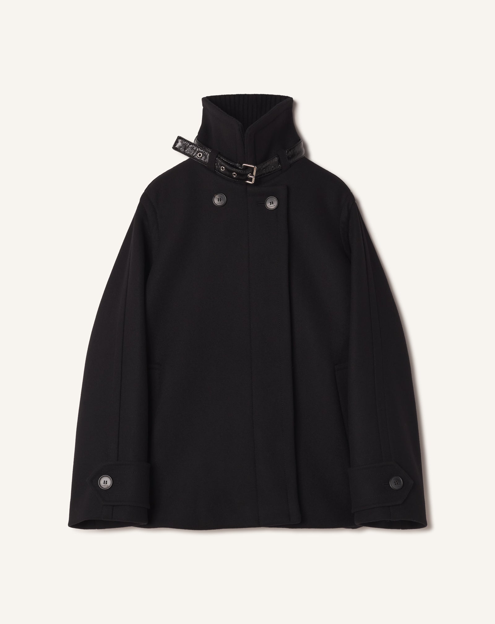 SHORT WOOL COAT WITH STAND-UP COLLAR