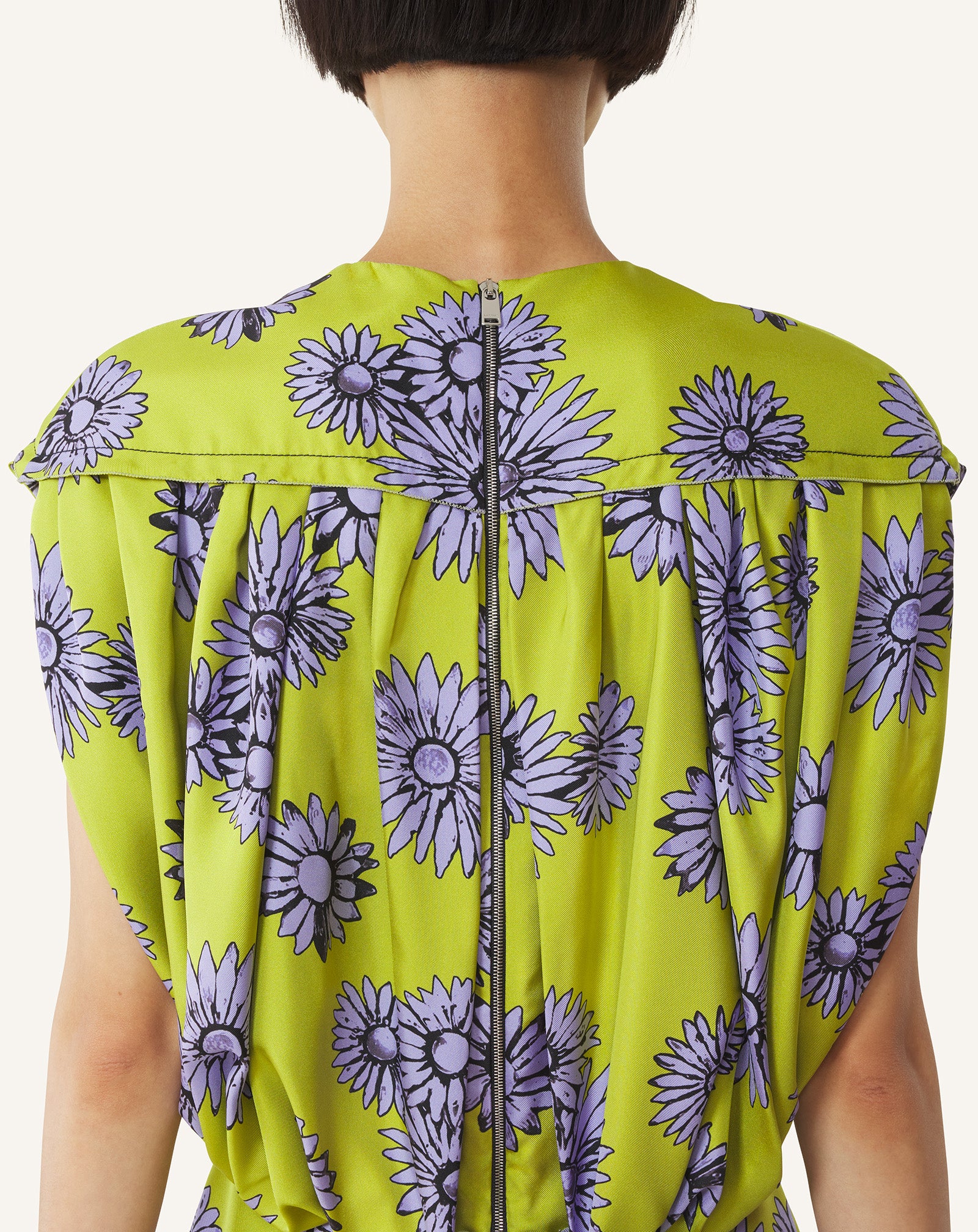 PRINTED SILK MIDI DRESS