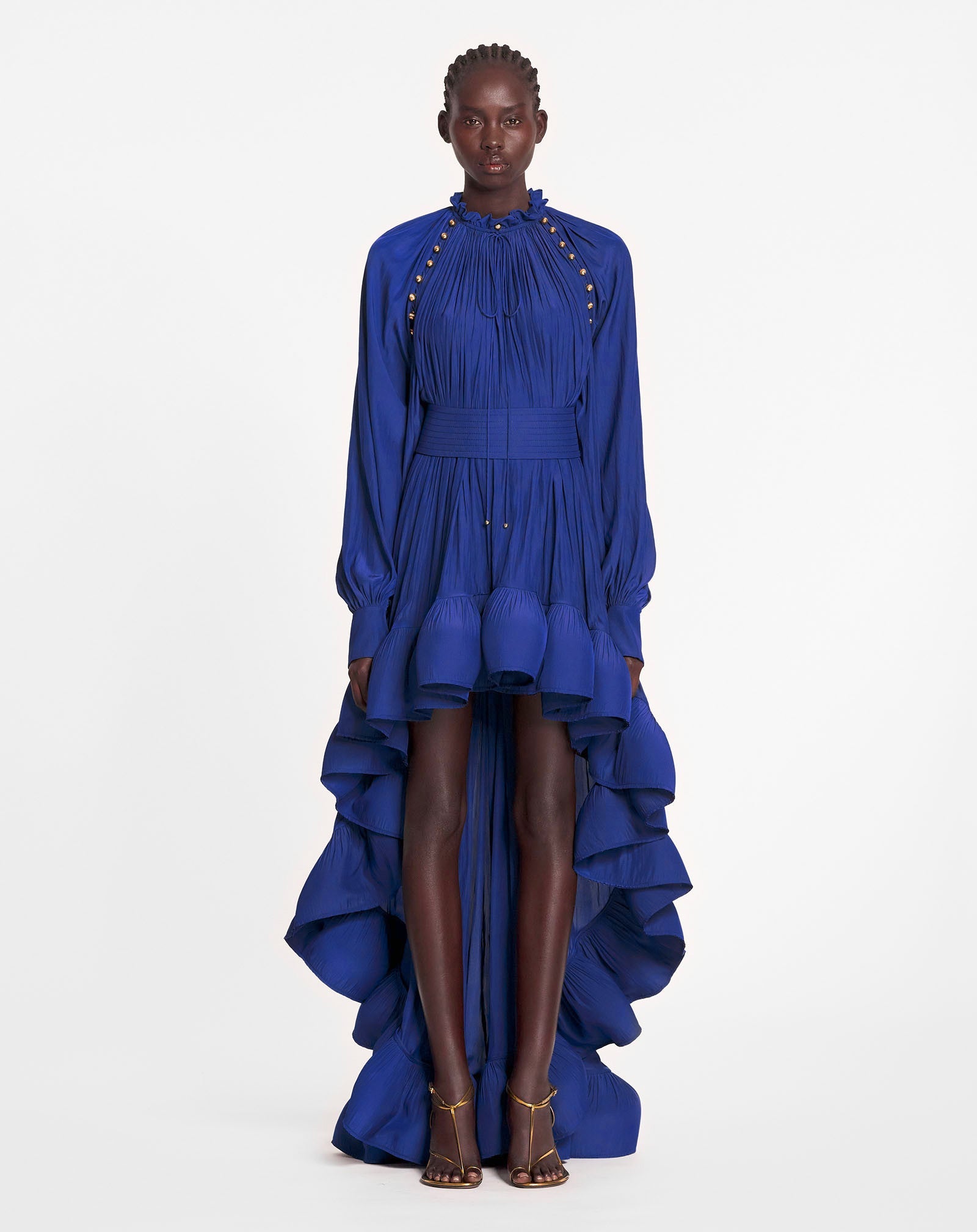 ASYMMETRICAL CHARMEUSE DRESS