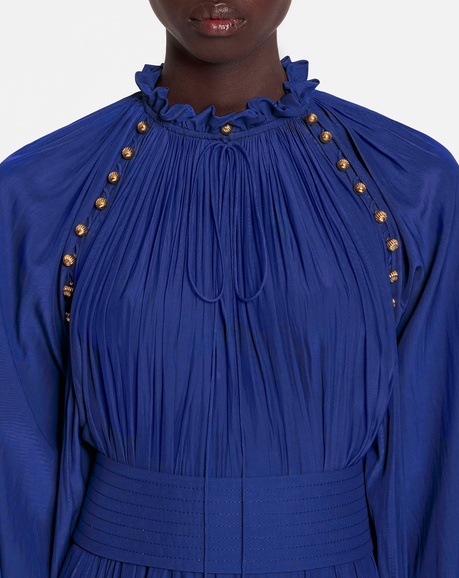 ASYMMETRICAL CHARMEUSE DRESS