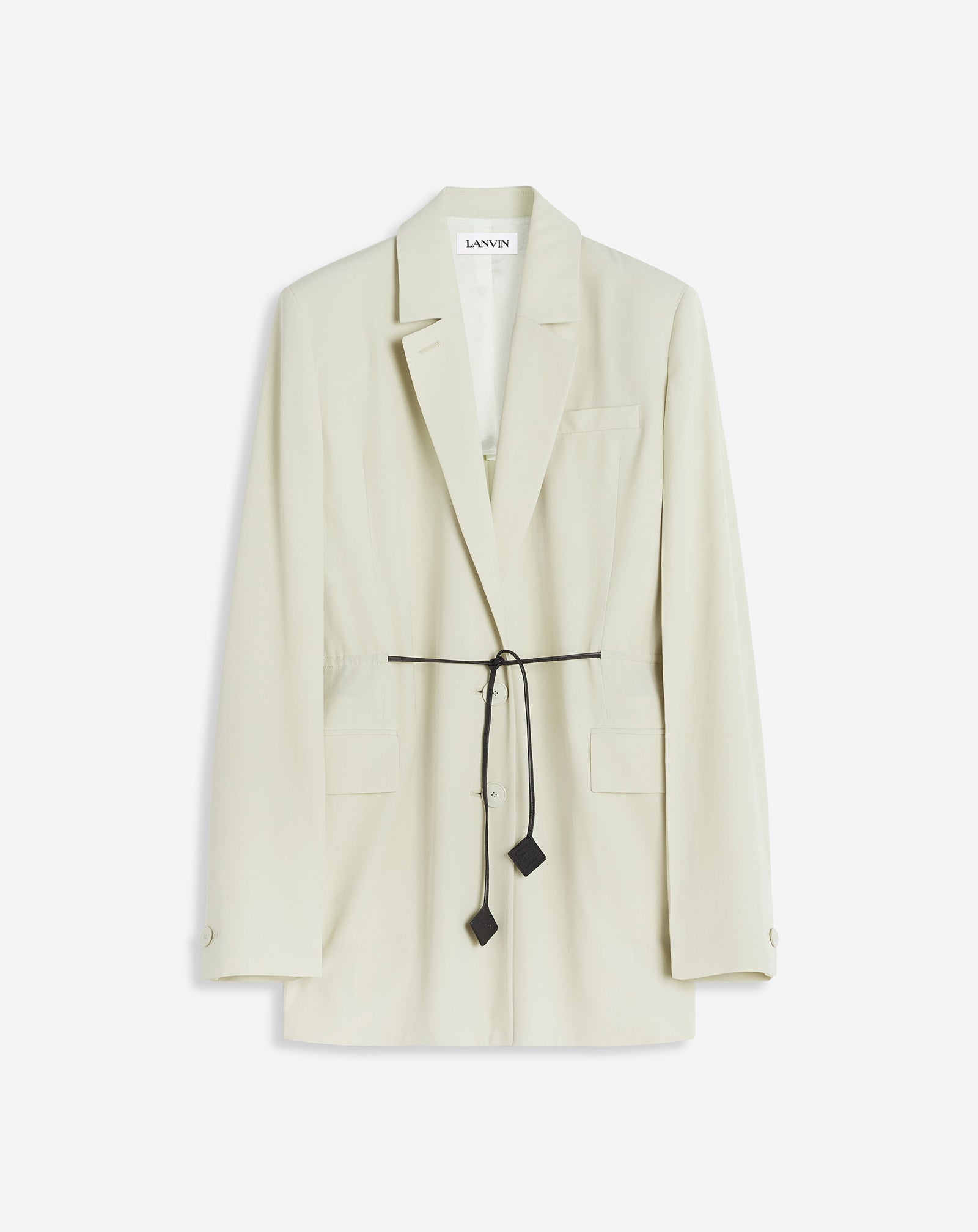 BELTED WOOL BLEND JACKET