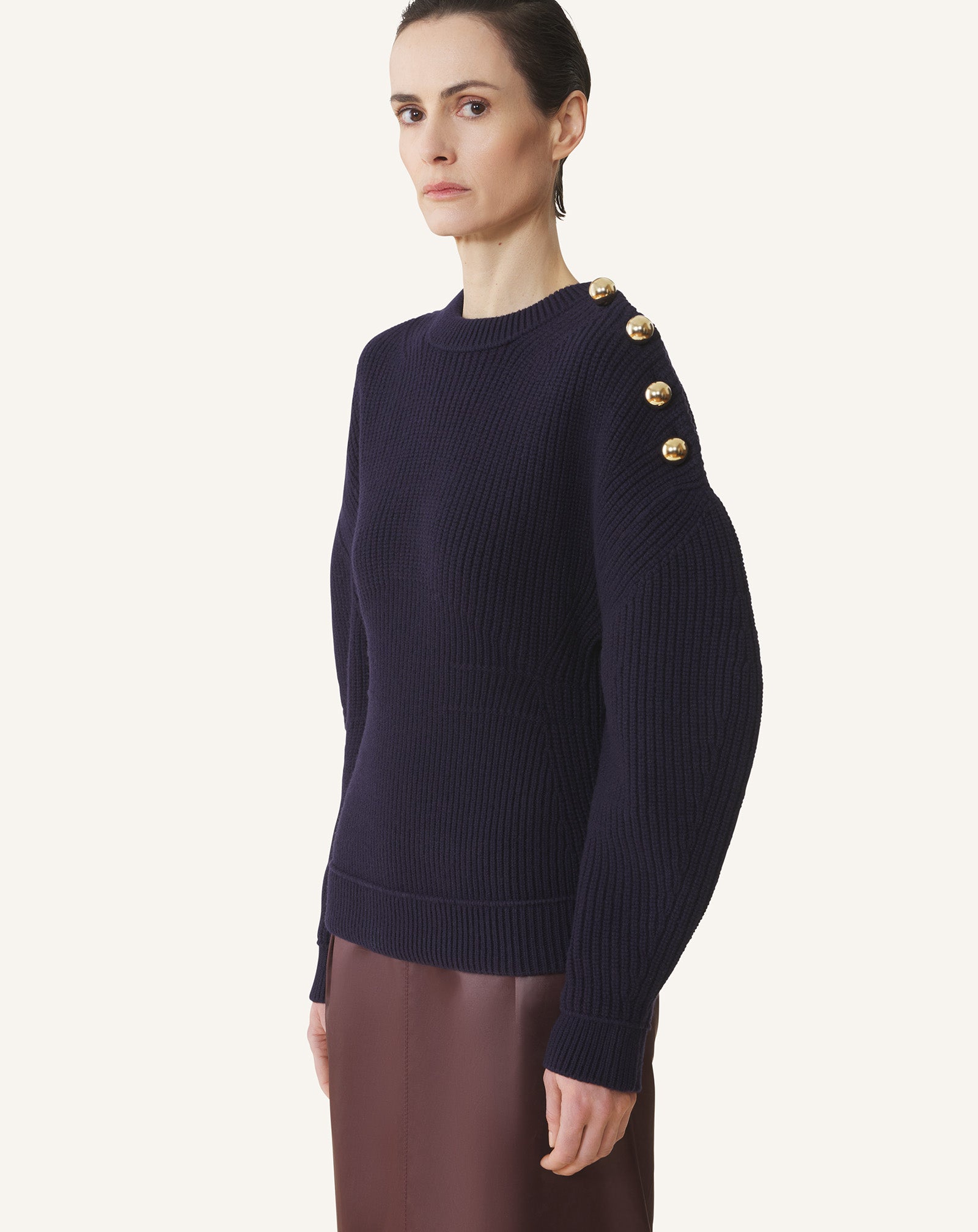 WOOL RIBBED SWEATER