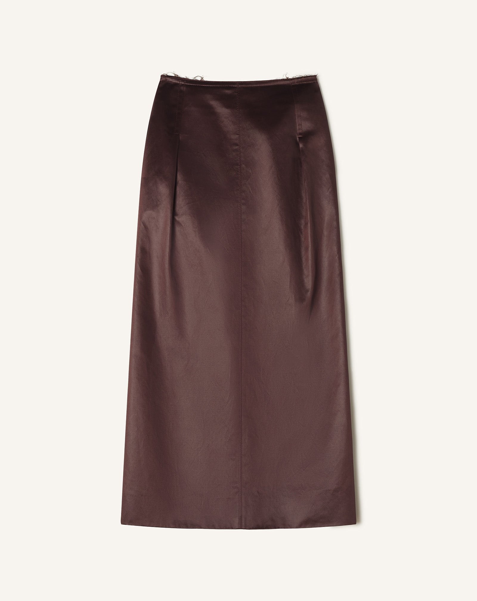 BROWN STRAIGHT SKIRT IN COTTON AND VISCOSE
