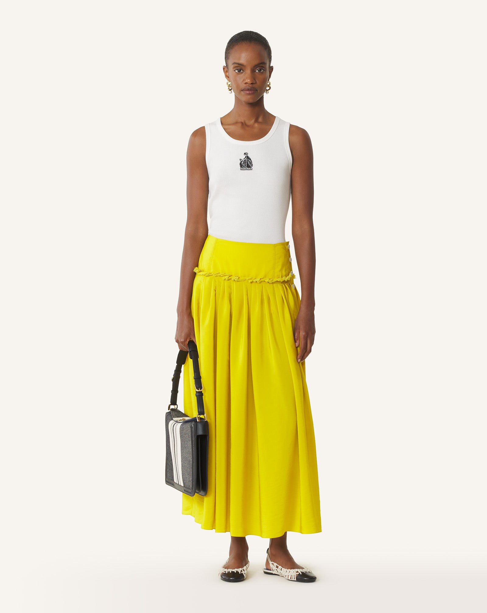 BASQUE SKIRT IN CHARMEUSE
