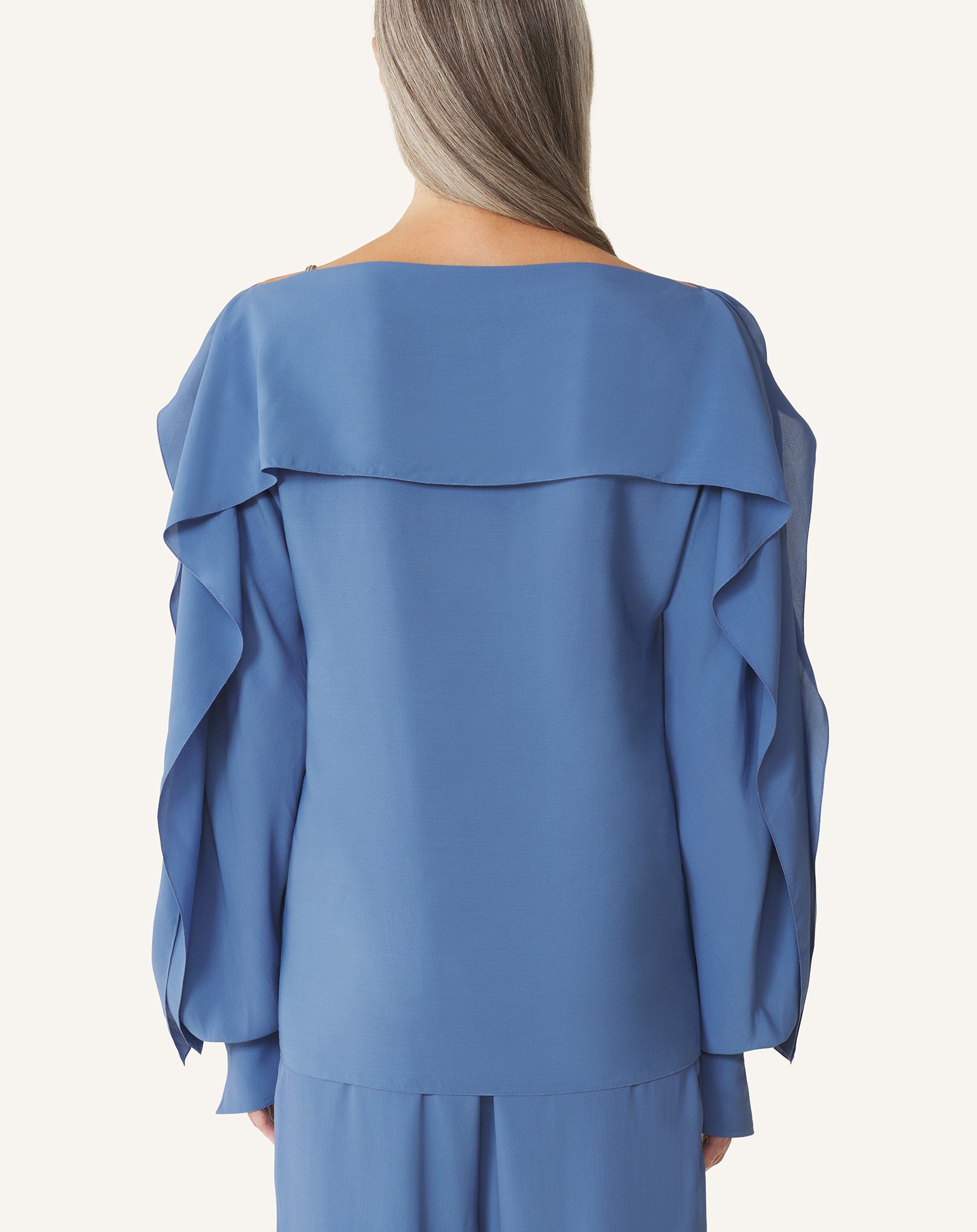LONG-SLEEVED TOP IN CREPE DE CHINE