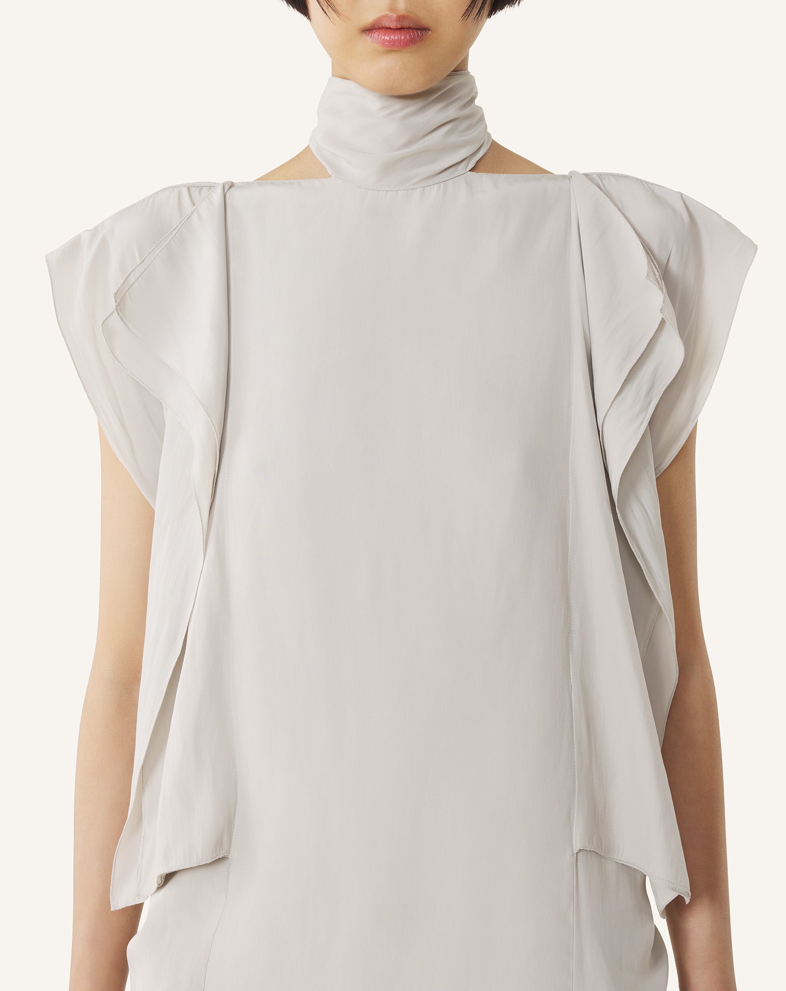 FRILLED TOP IN CHARMEUSE