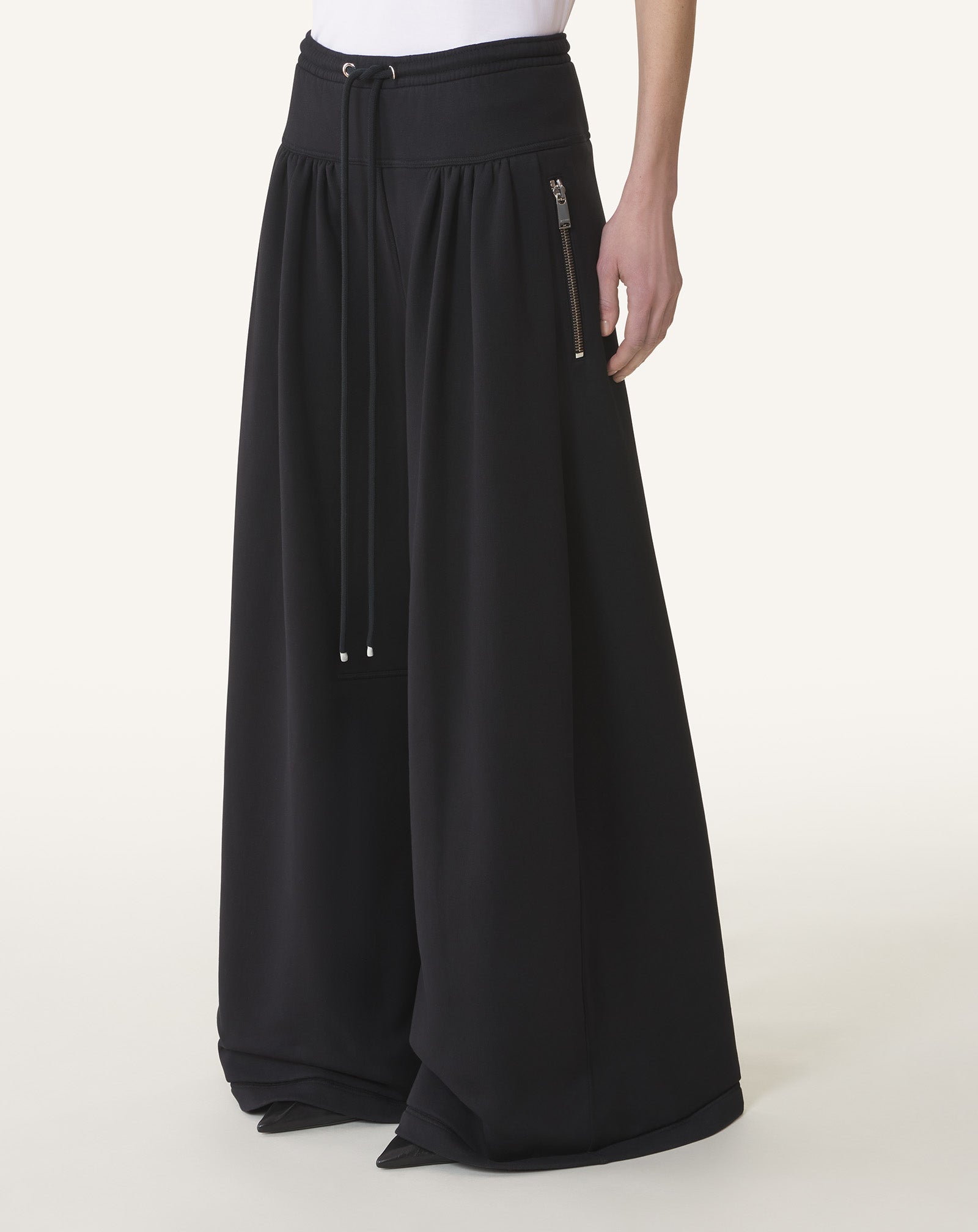 COTTON FLEECE AND CASHMERE PANTS