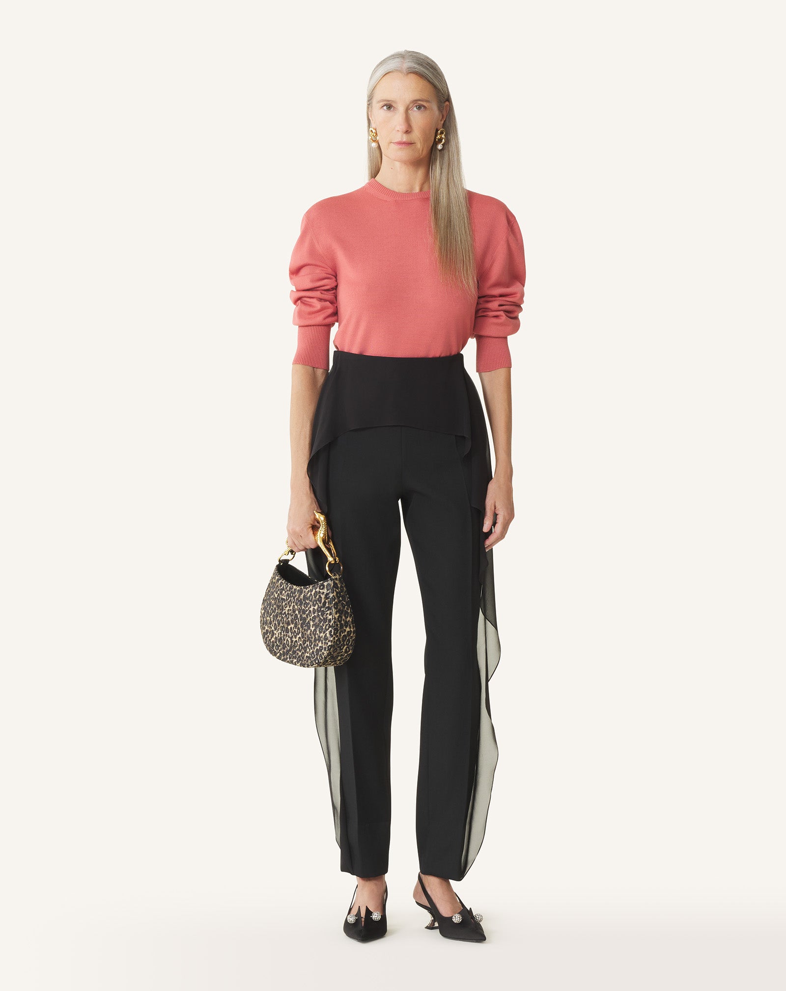 FRILLED WOOL PANTS