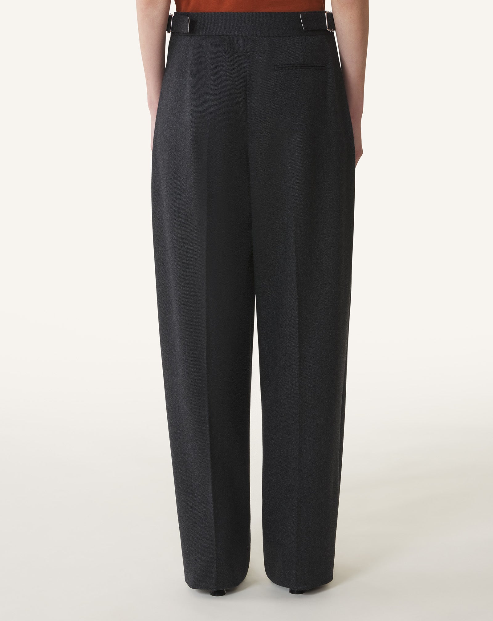 WIDE-LEG FLANNEL PANTS