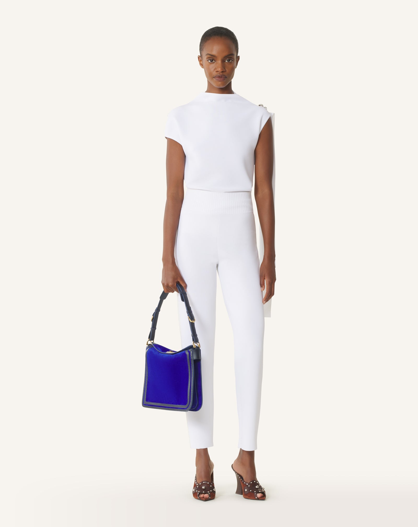 WHITE VISCOSE LEGGINGS