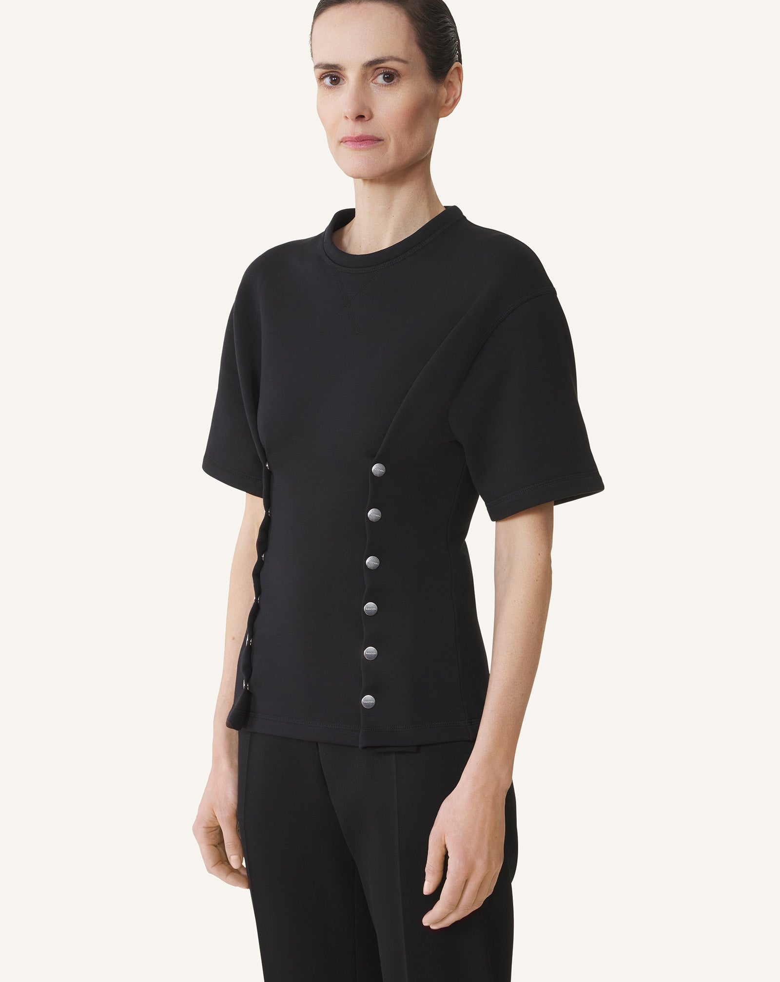 COTTON FLEECE AND CASHMERE T-SHIRT