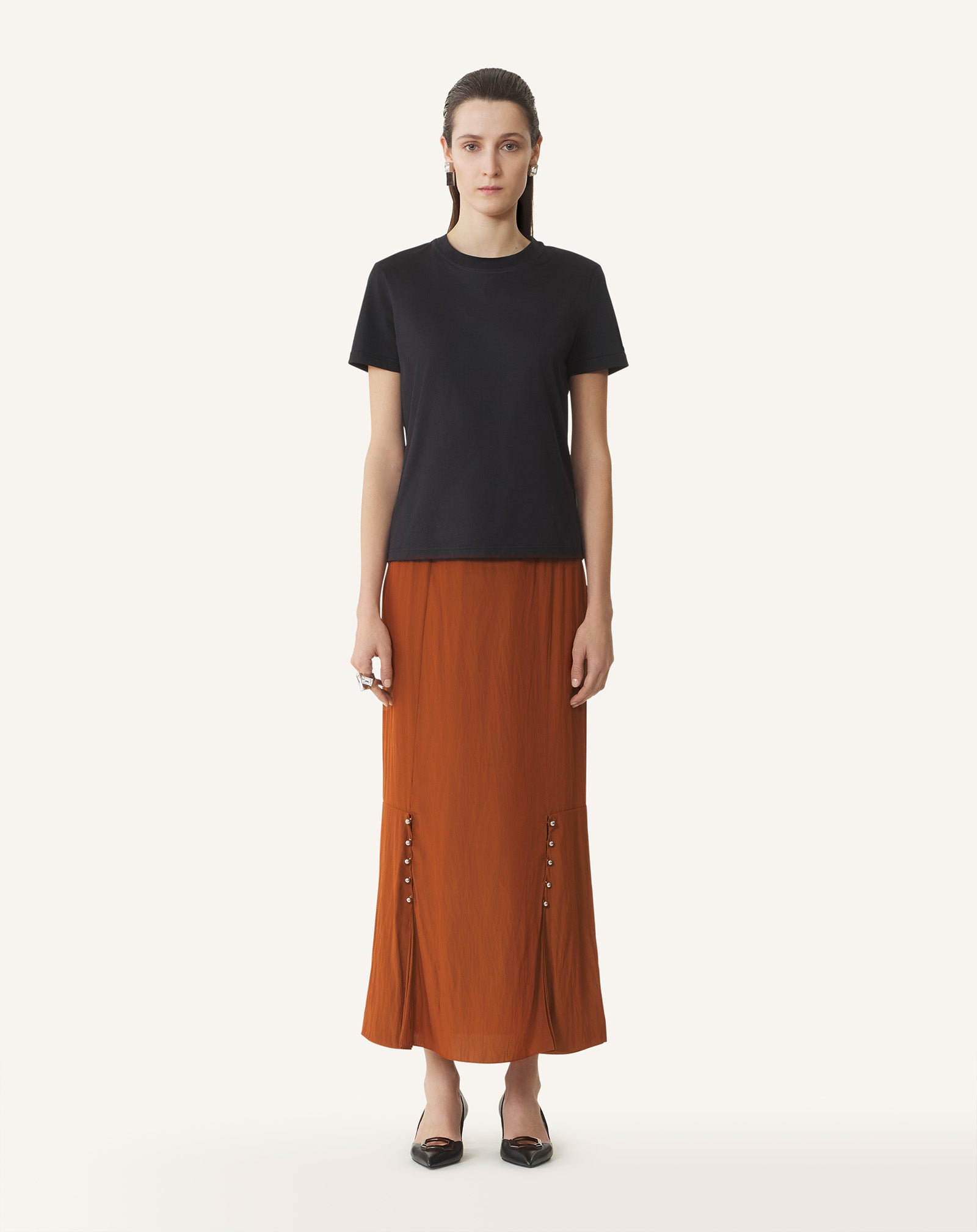 COTTON T-SHIRT WITH RIBBON DETAIL