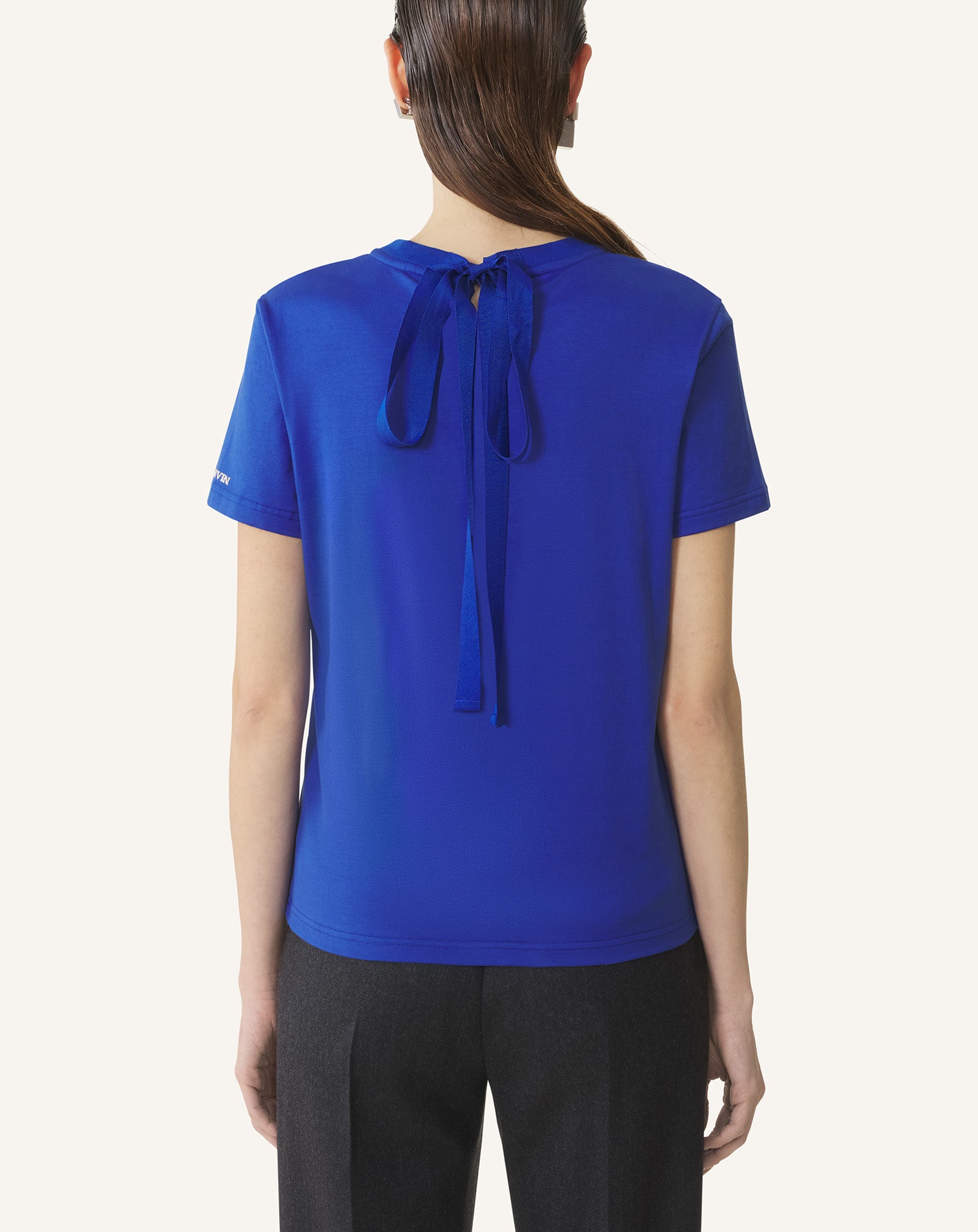 COTTON T-SHIRT WITH RIBBON DETAIL