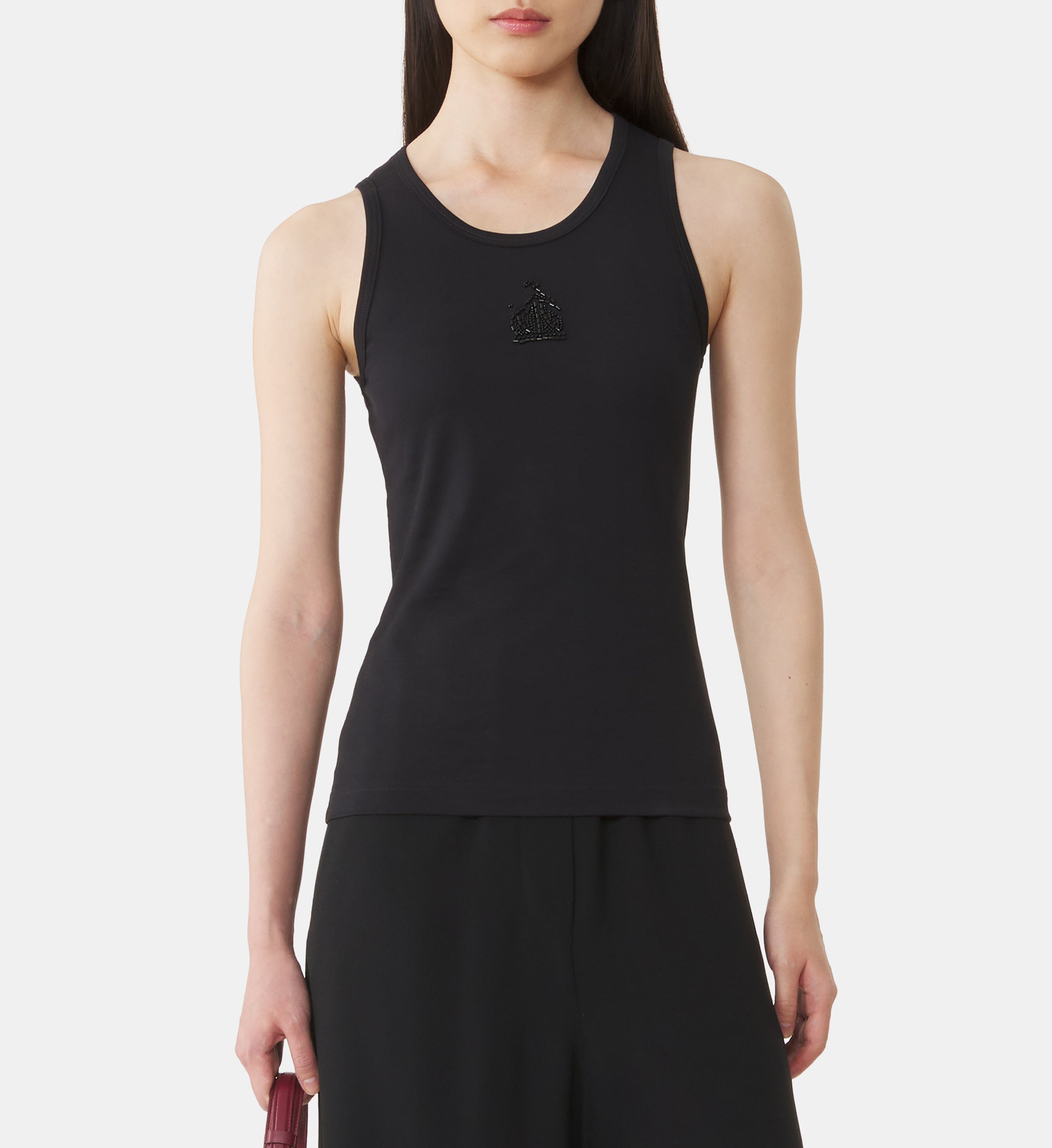 MOTHER AND DAUGHTER EMBROIDERED JERSEY TANK TOP